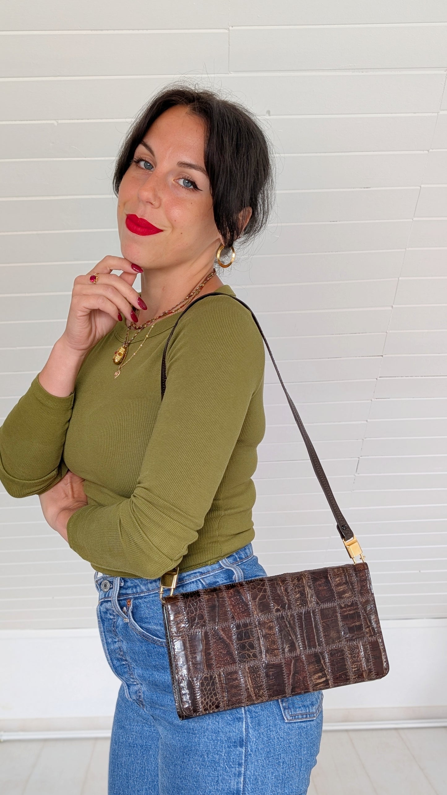 Sac cuir patchwork 70s