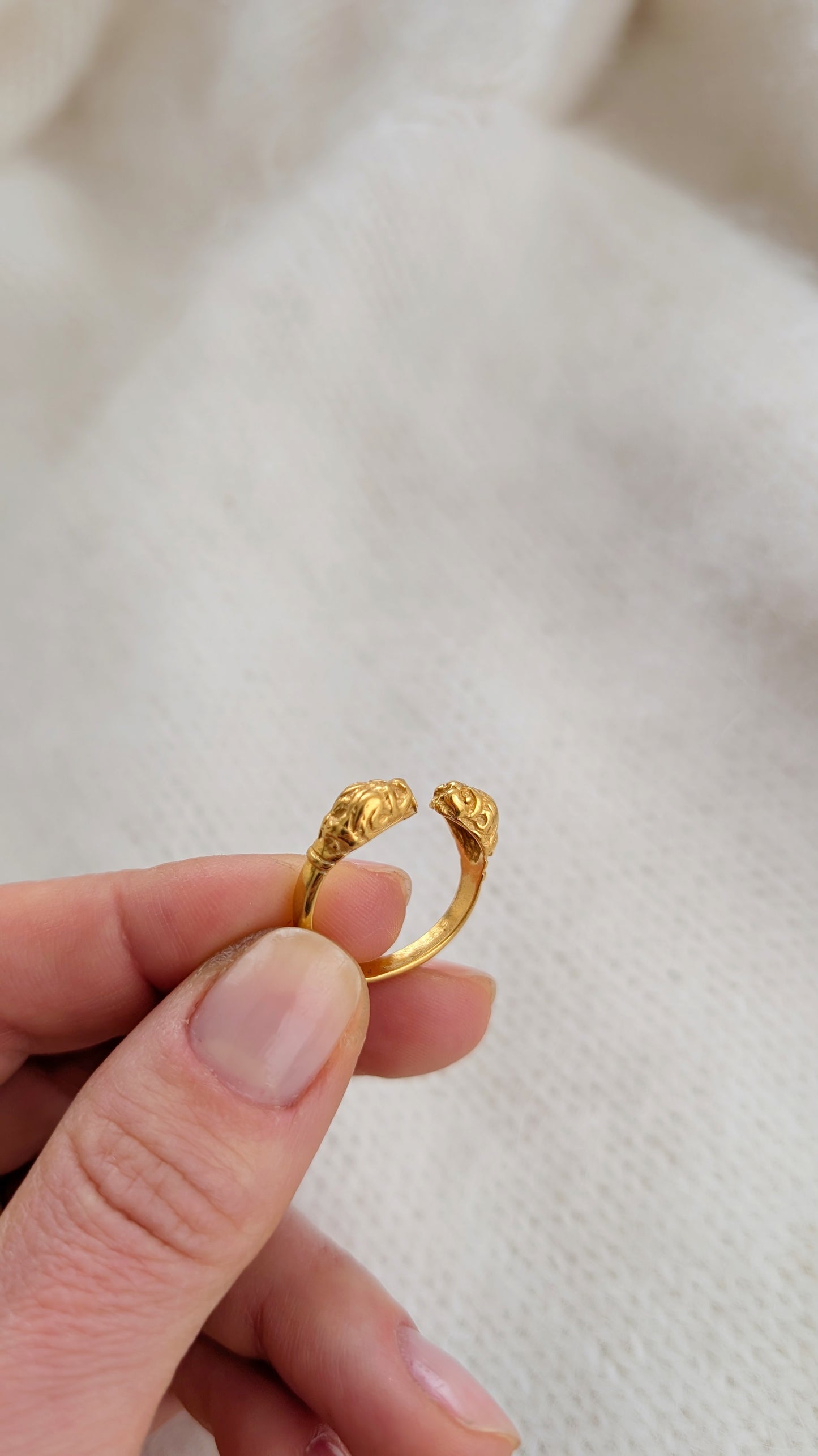 Bague plaquée or poinçonnée réglable