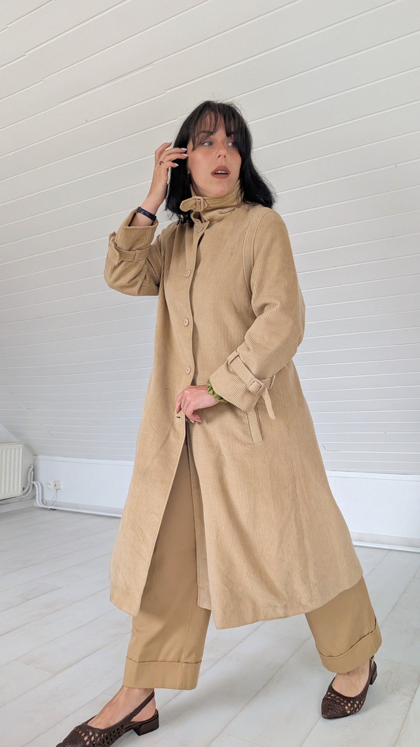 Trench velours de coton 70s T36-38