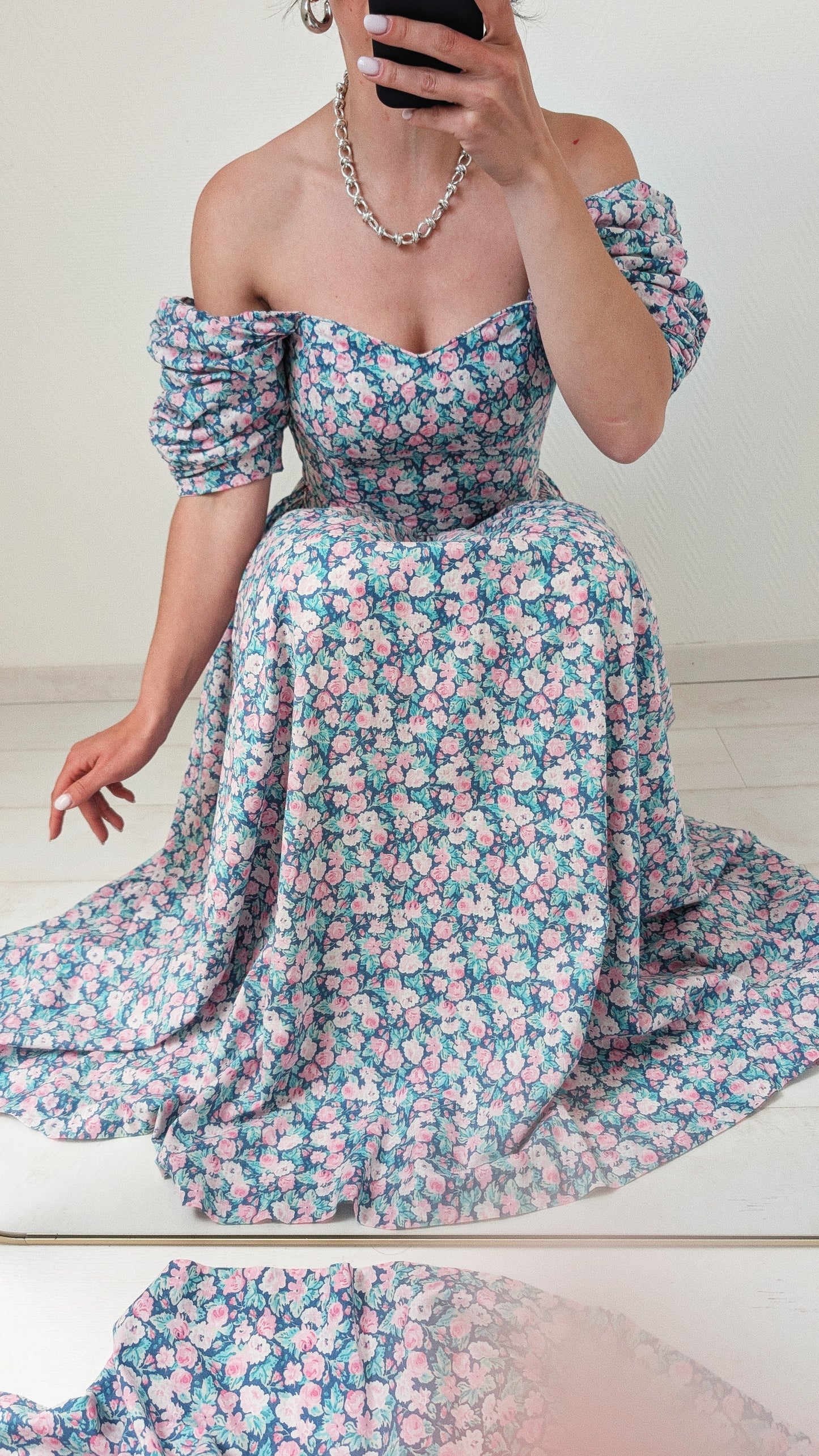 Robe Laura Ashley coton 80s T36