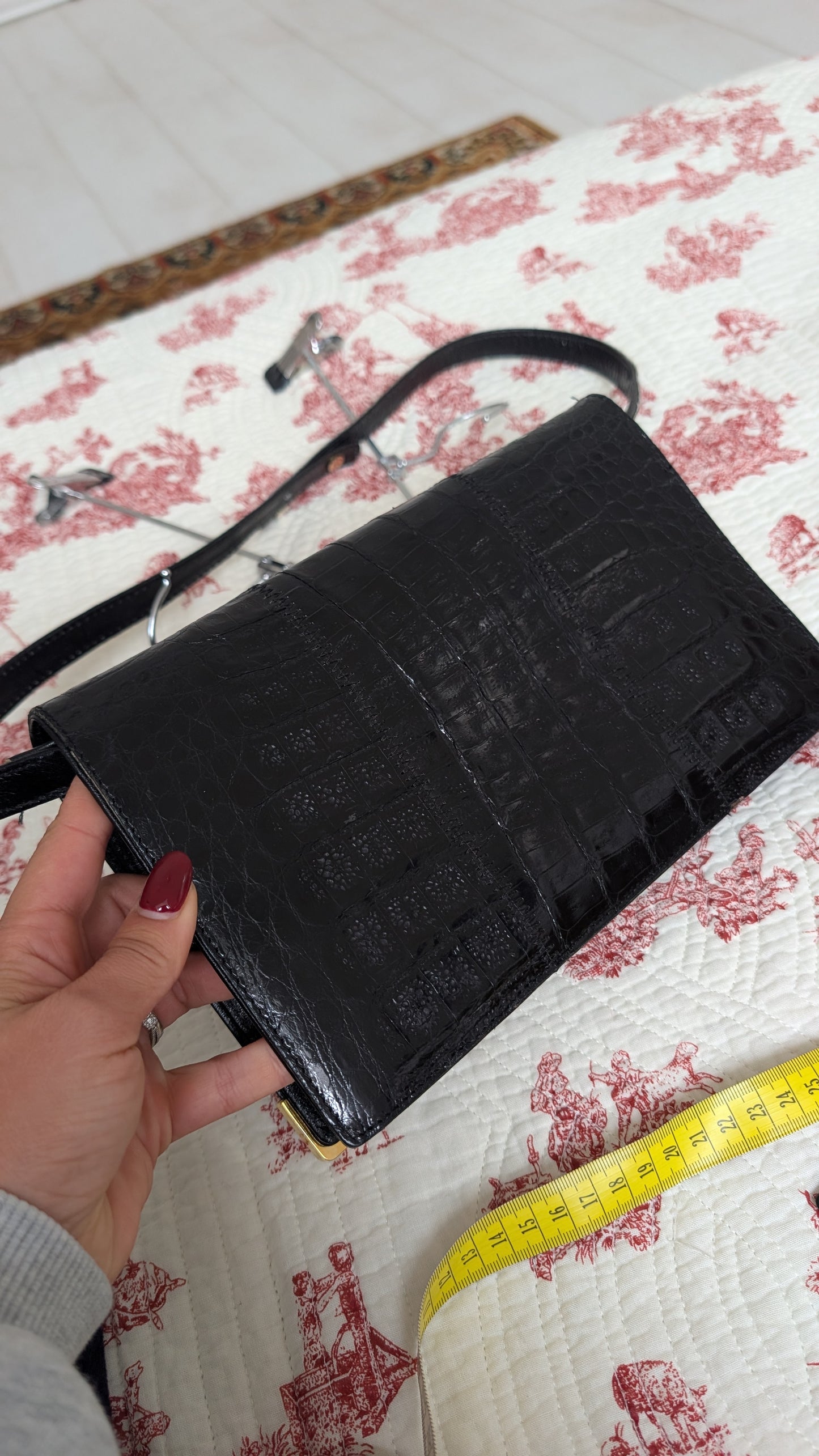 Sac cuir façon croco 70s