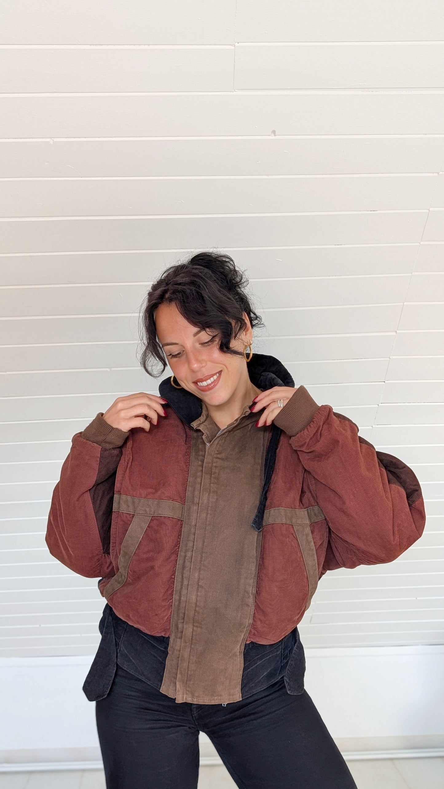 Veste bombers 80s velours de coton T42