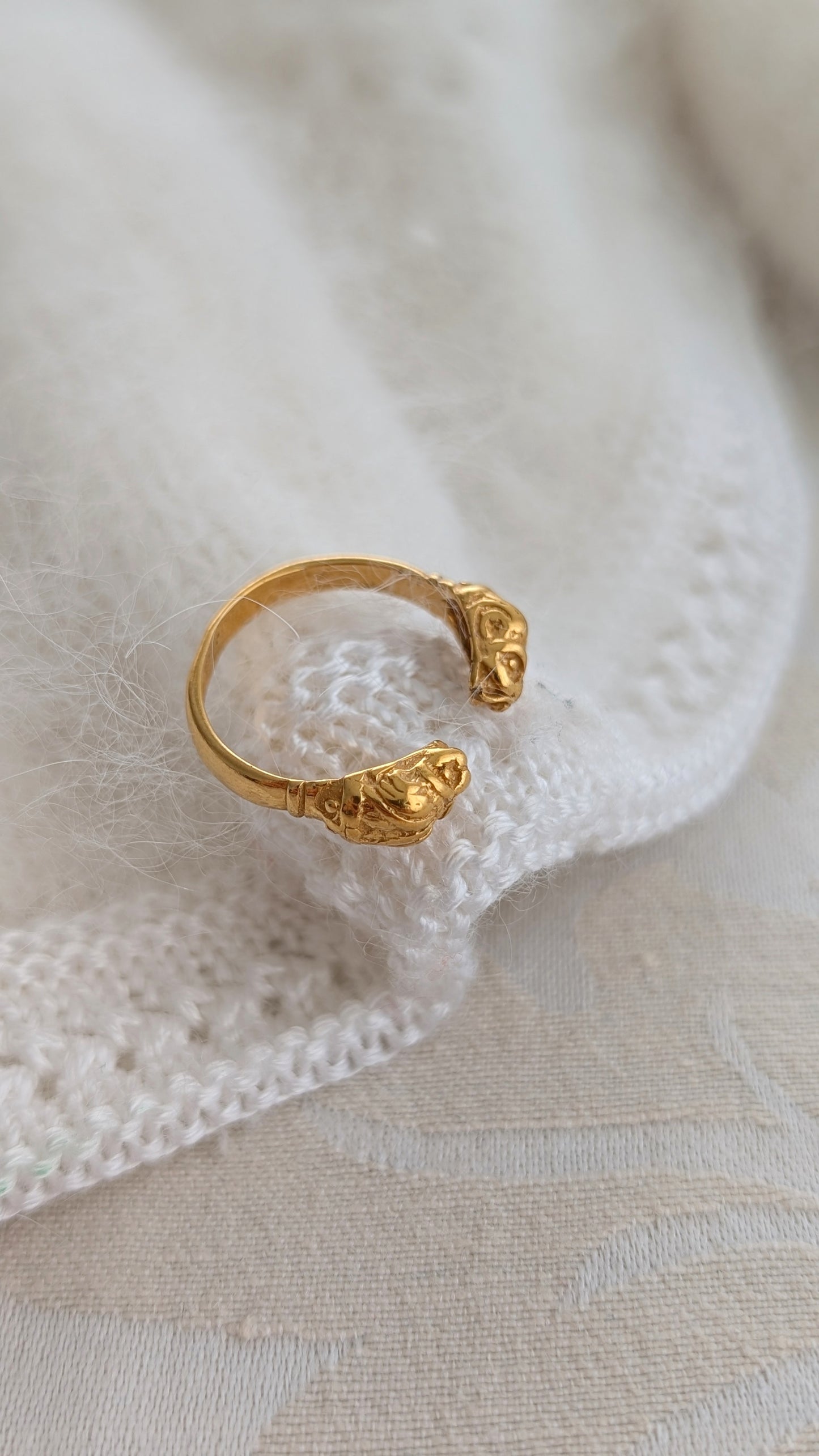 Bague plaquée or poinçonnée réglable