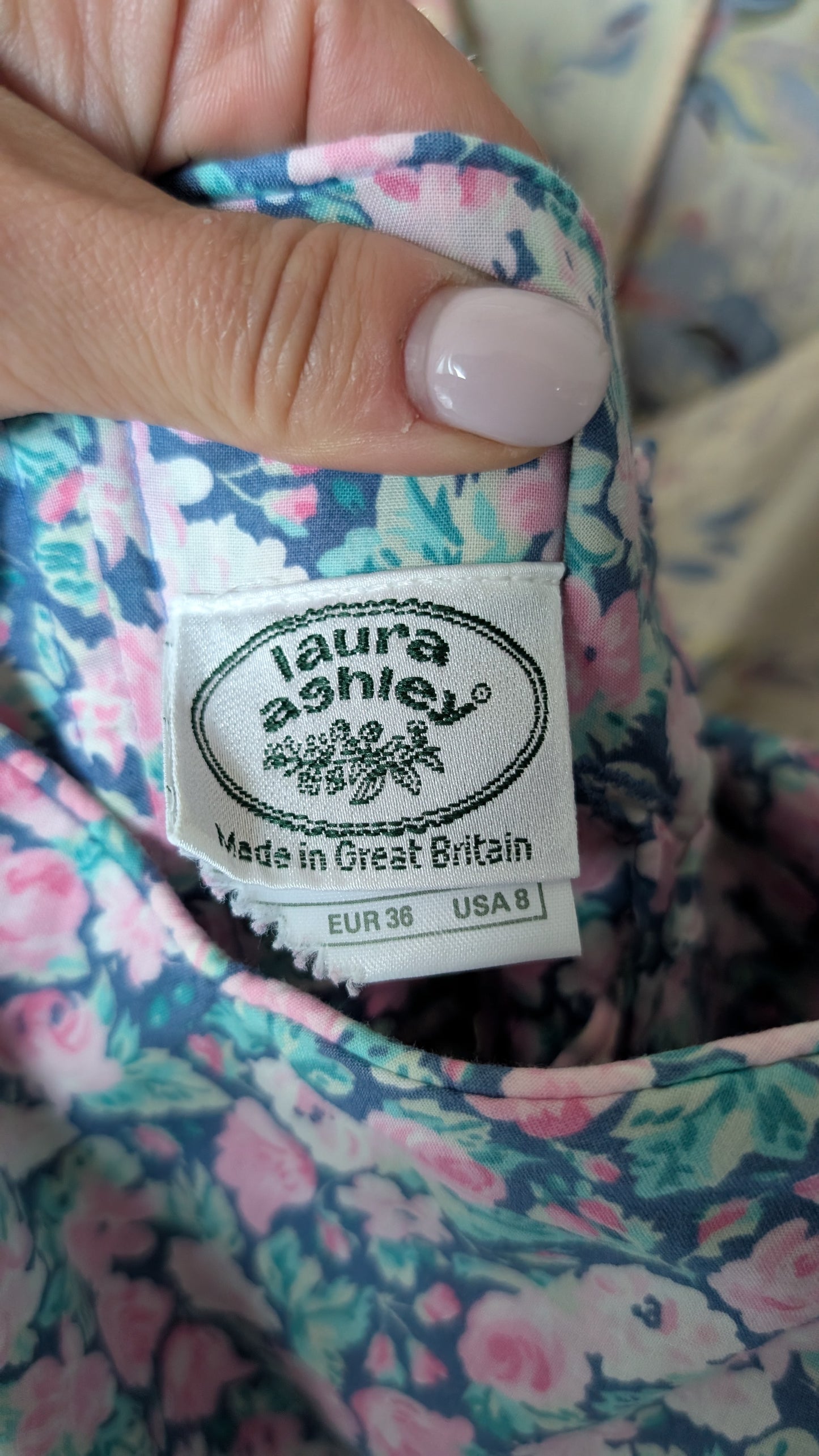 Robe Laura Ashley coton 80s T36