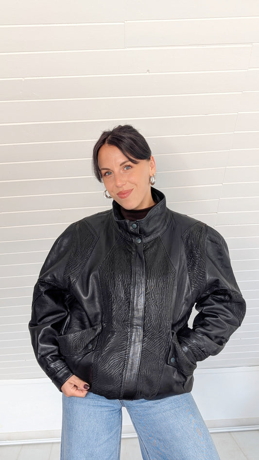 Blouson cuir agneau 1980 T42