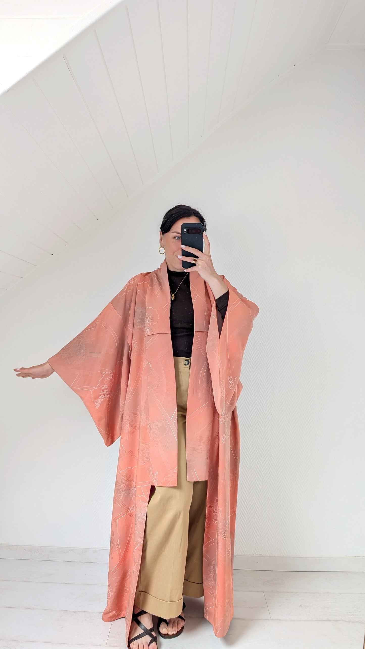 Kimono ancien soie à broderies