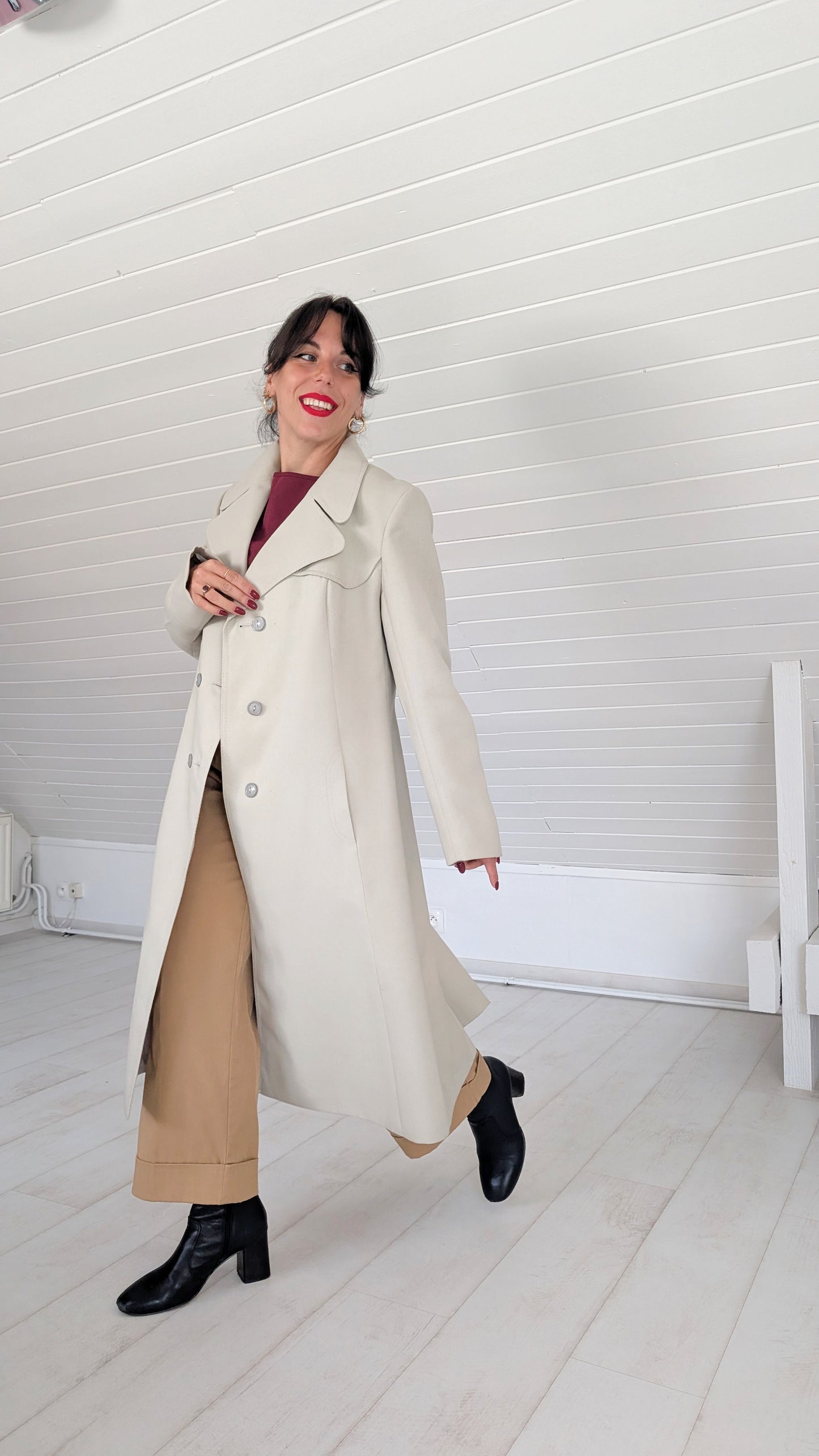 Manteau laine 60s-70s T40