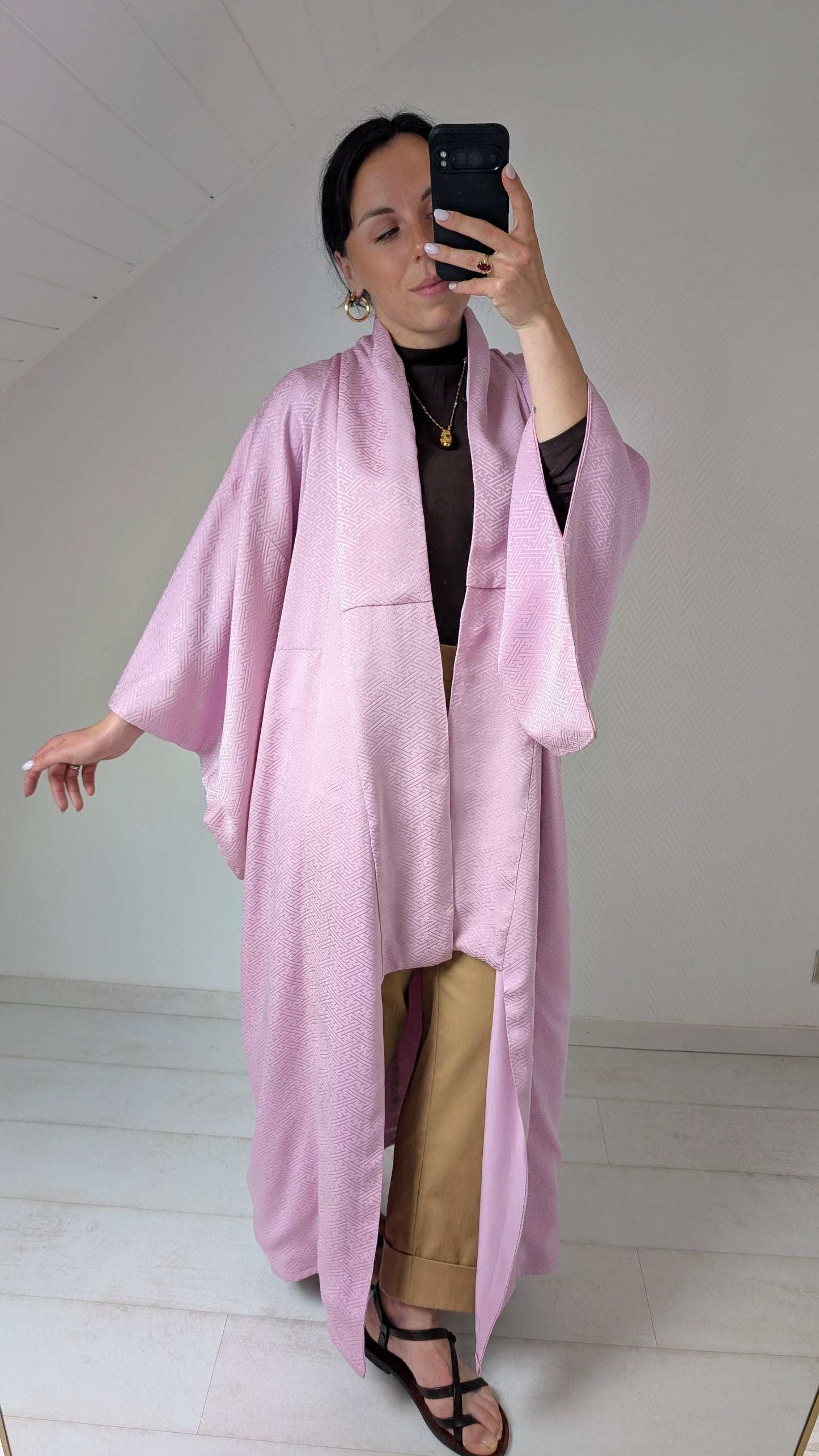 Kimono ancien soie violet