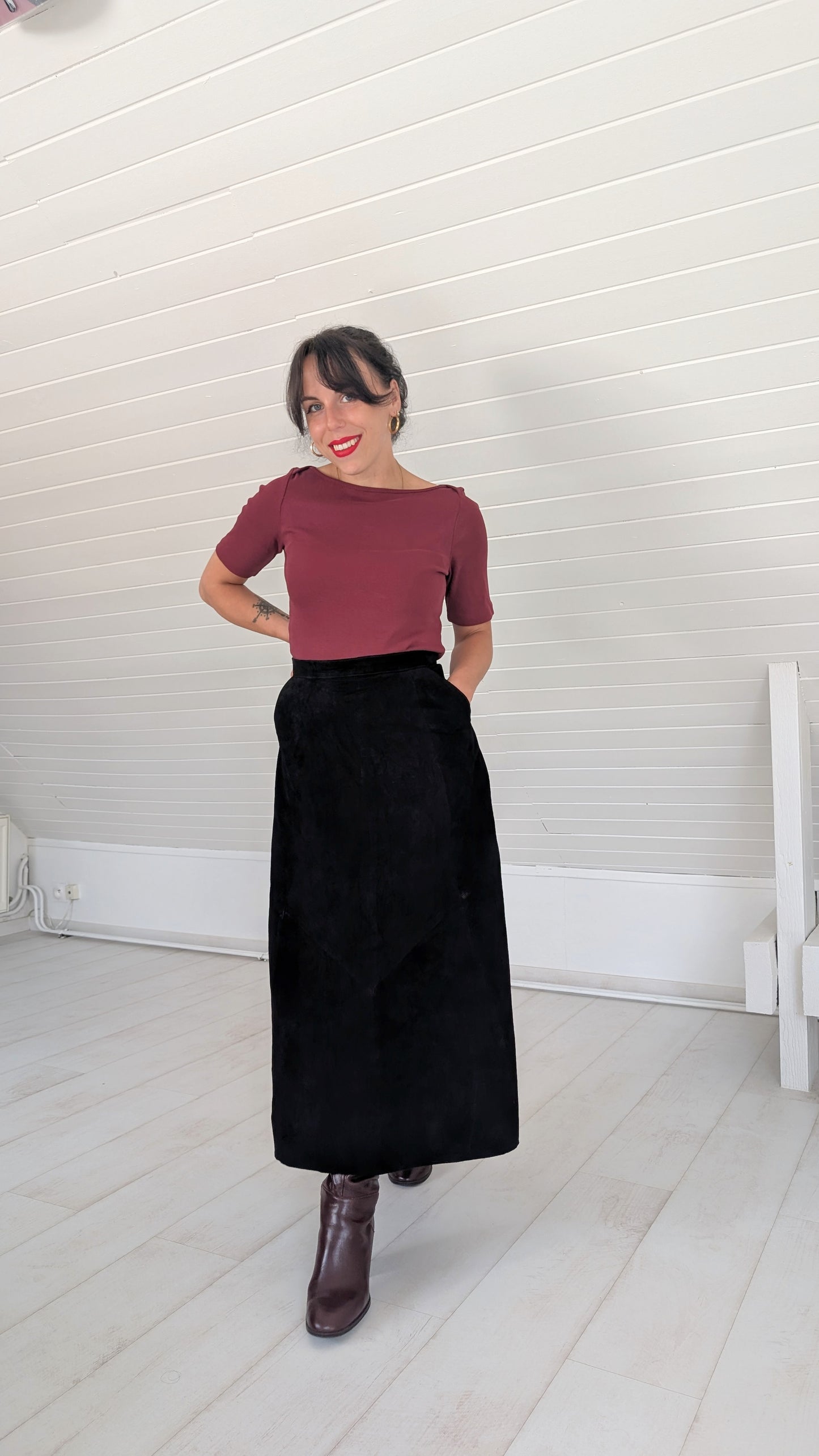 Jupe daim 80s T38
