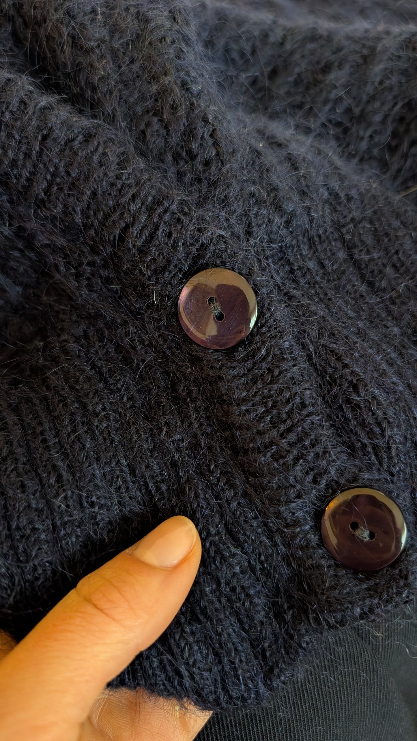 Cardigan laine et mohair fait main T40-42