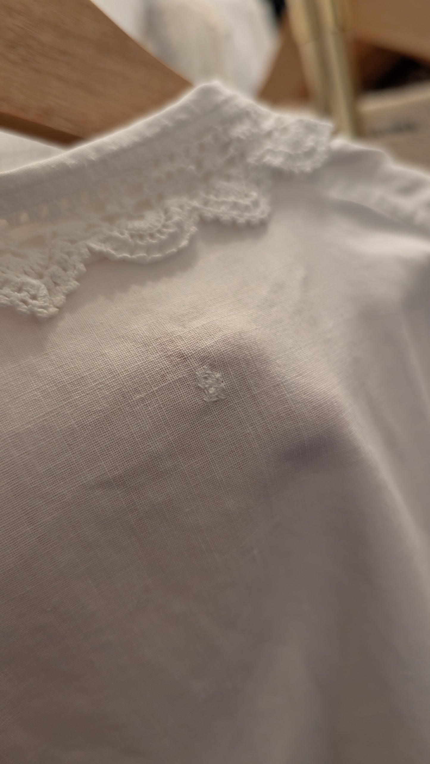 Chemise brodée coton fin 1800 début 1900 T38