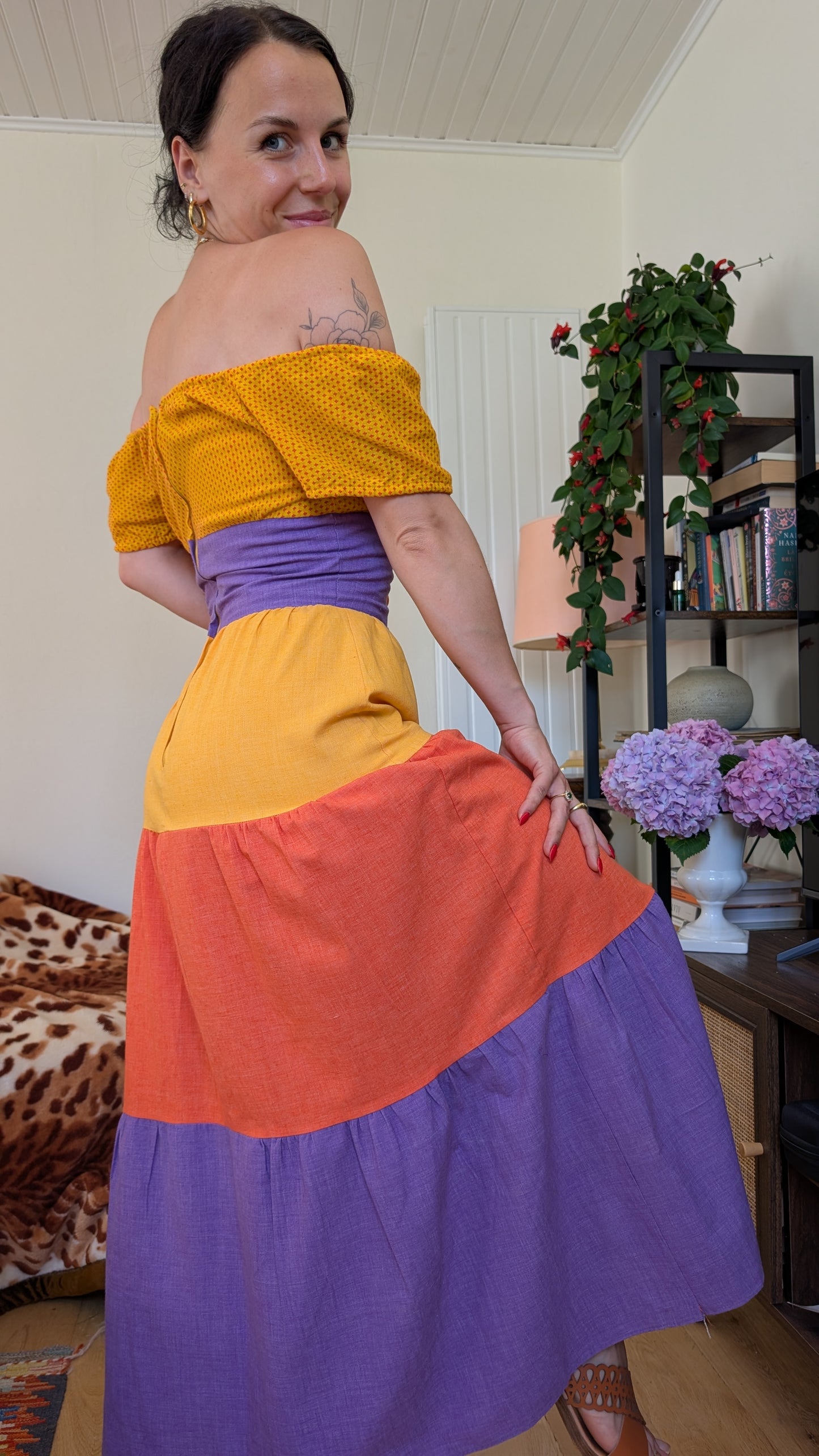 Robe 70s coton et viscose T36