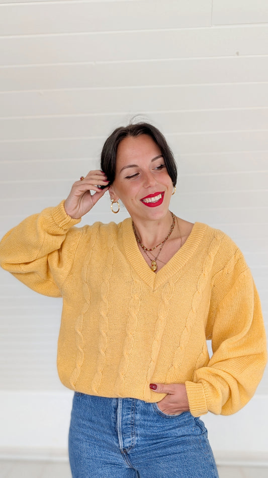 Pull jaune pure laine T40-42