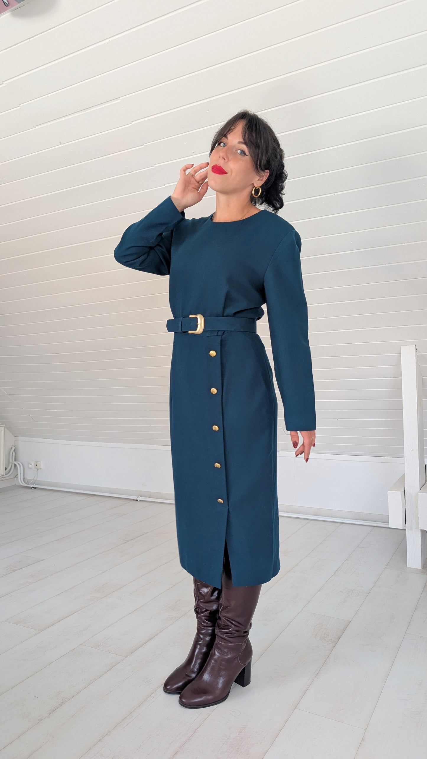 Robe pure laine 80s T38