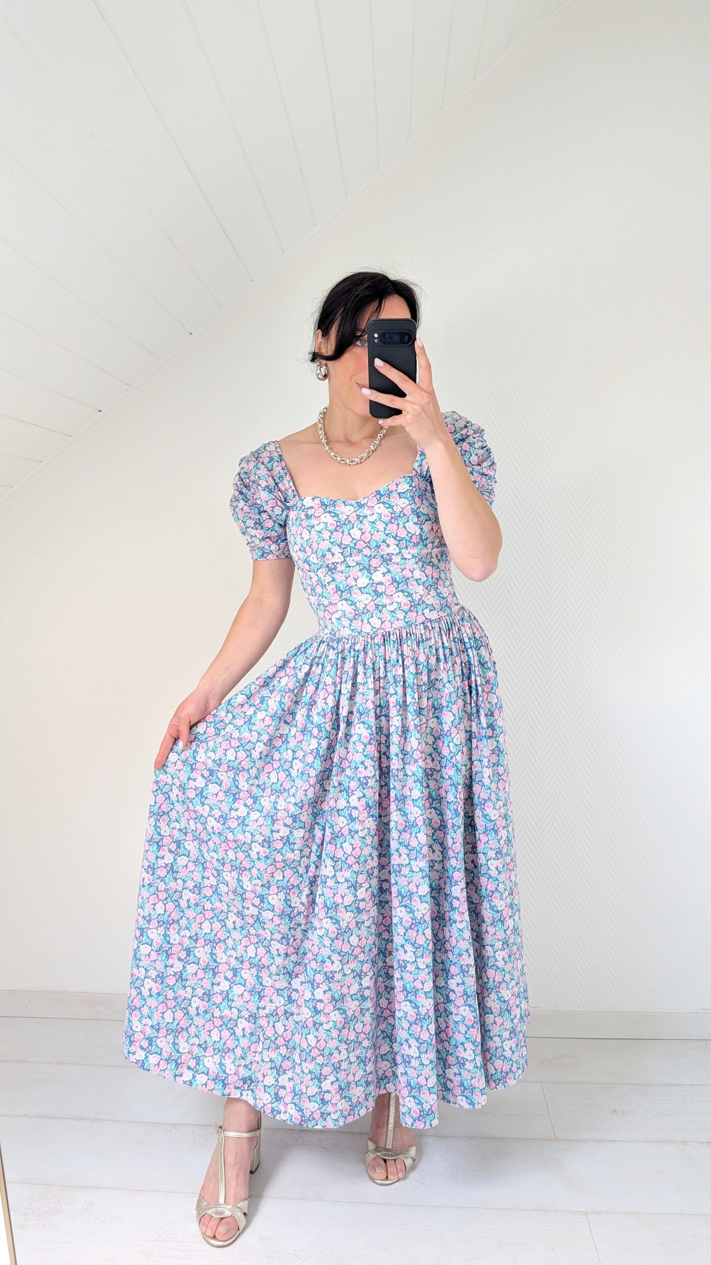 Robe Laura Ashley coton 80s T36