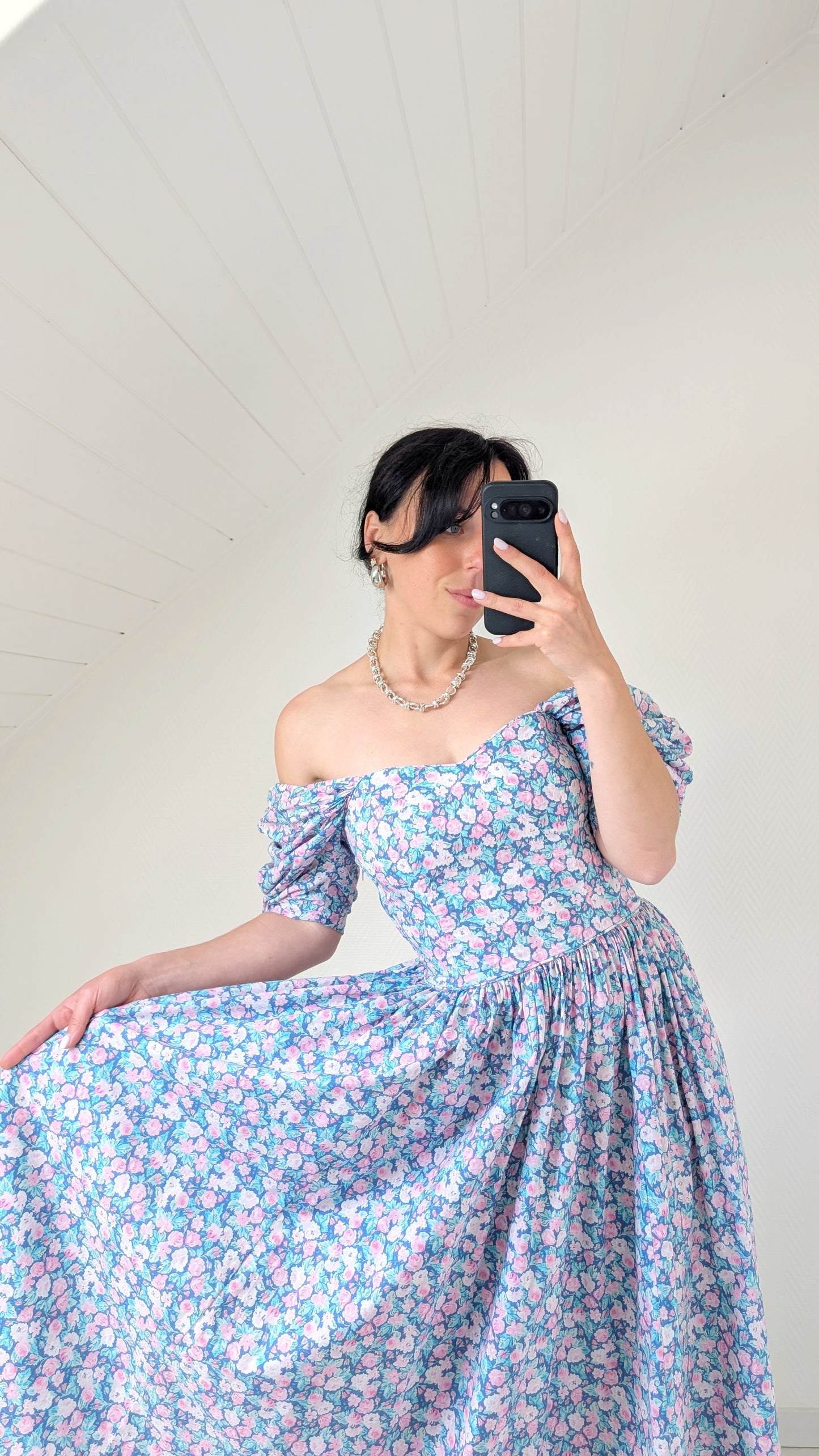 Robe Laura Ashley coton 80s T36