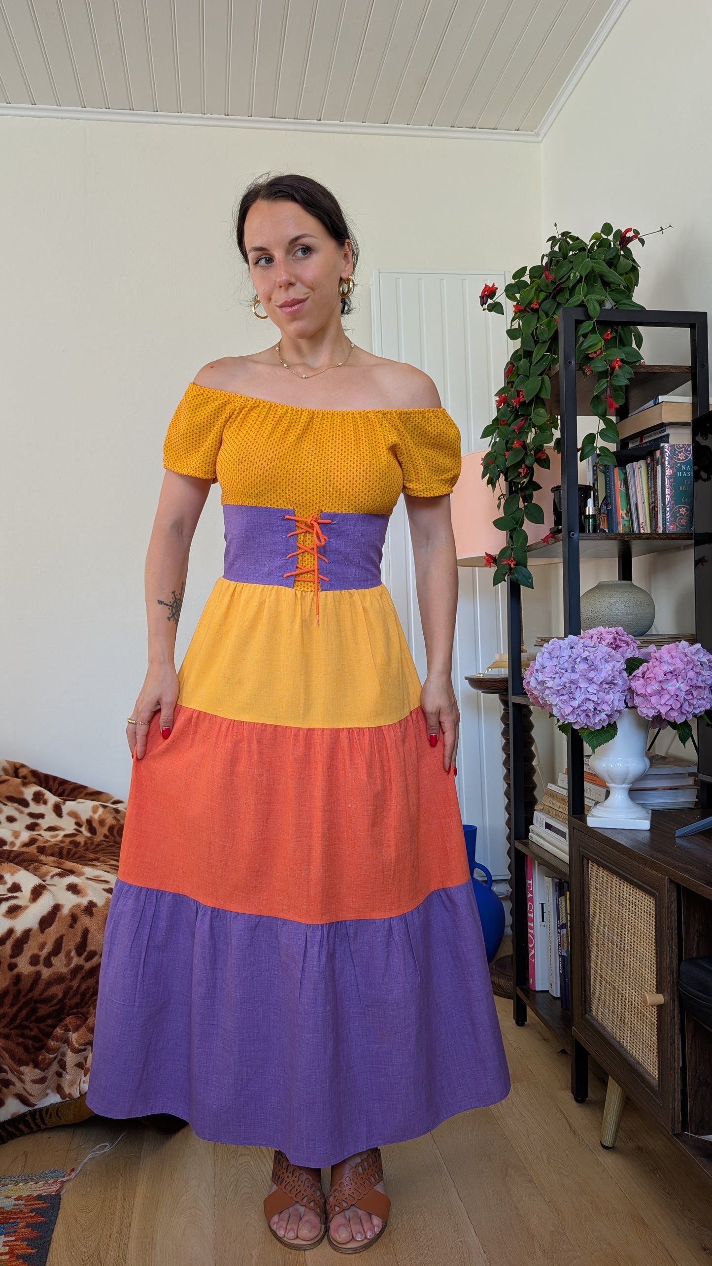 Robe 70s coton et viscose T36