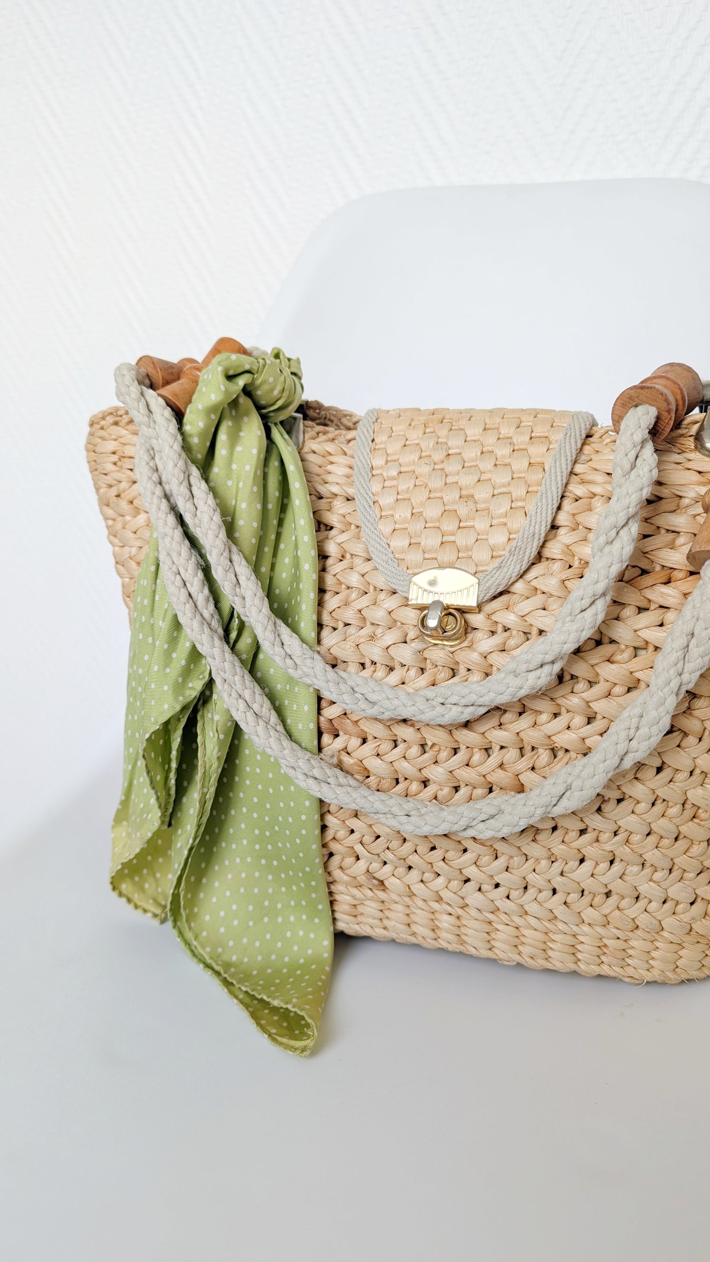 Panier raphia 80s
