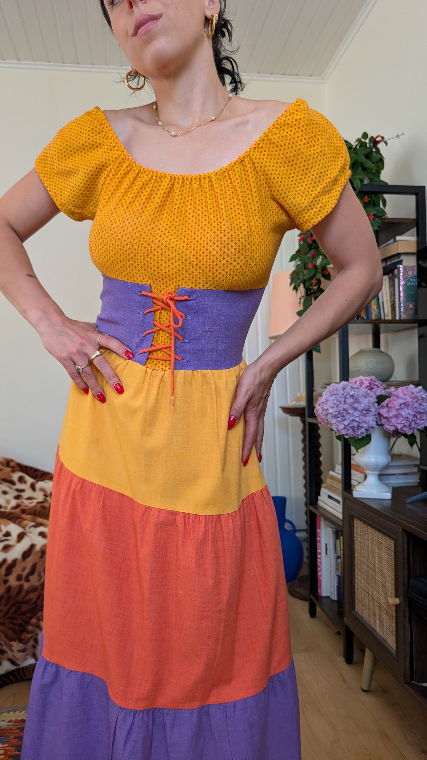 Robe 70s coton et viscose T36