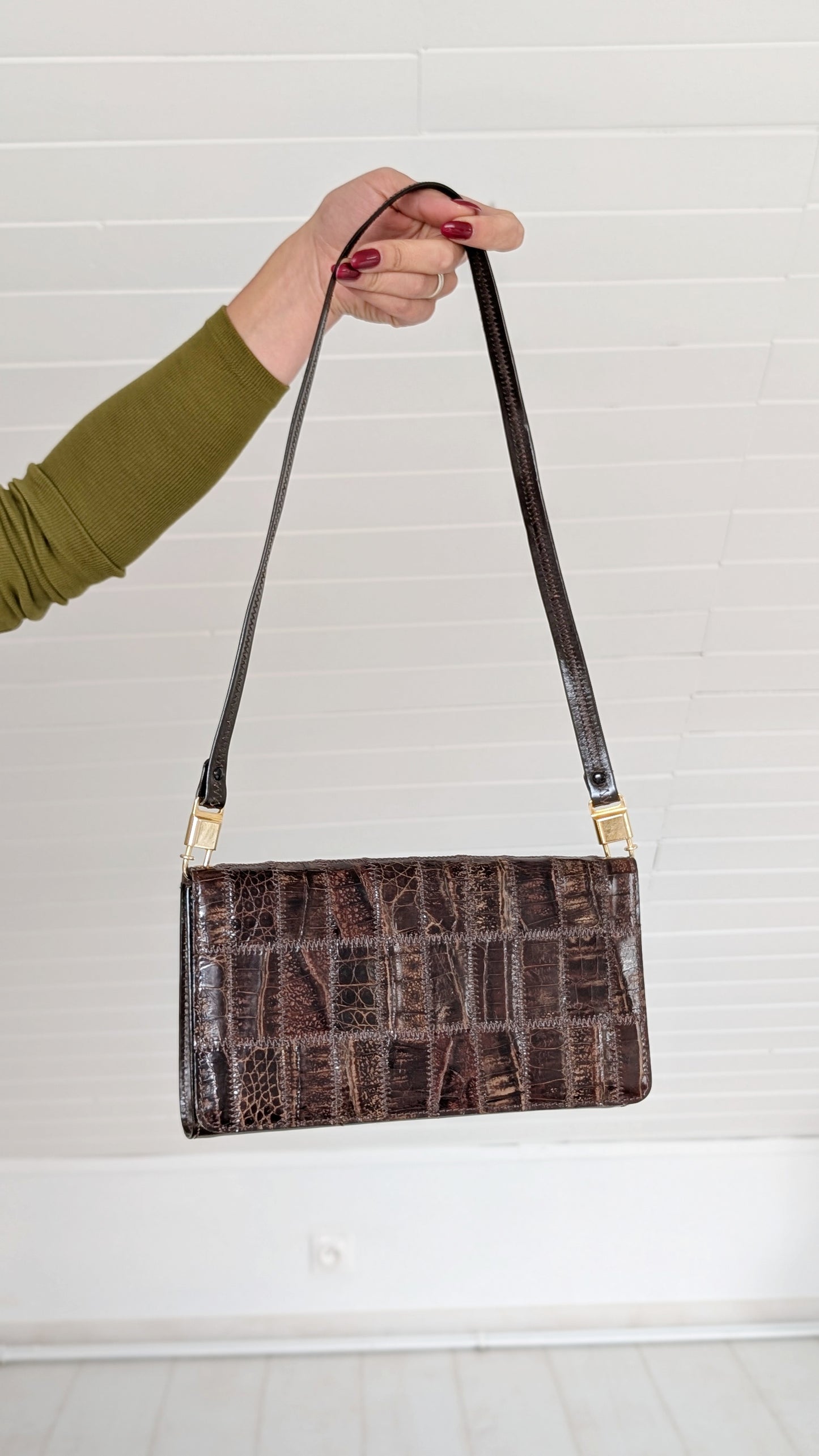 Sac cuir patchwork 70s
