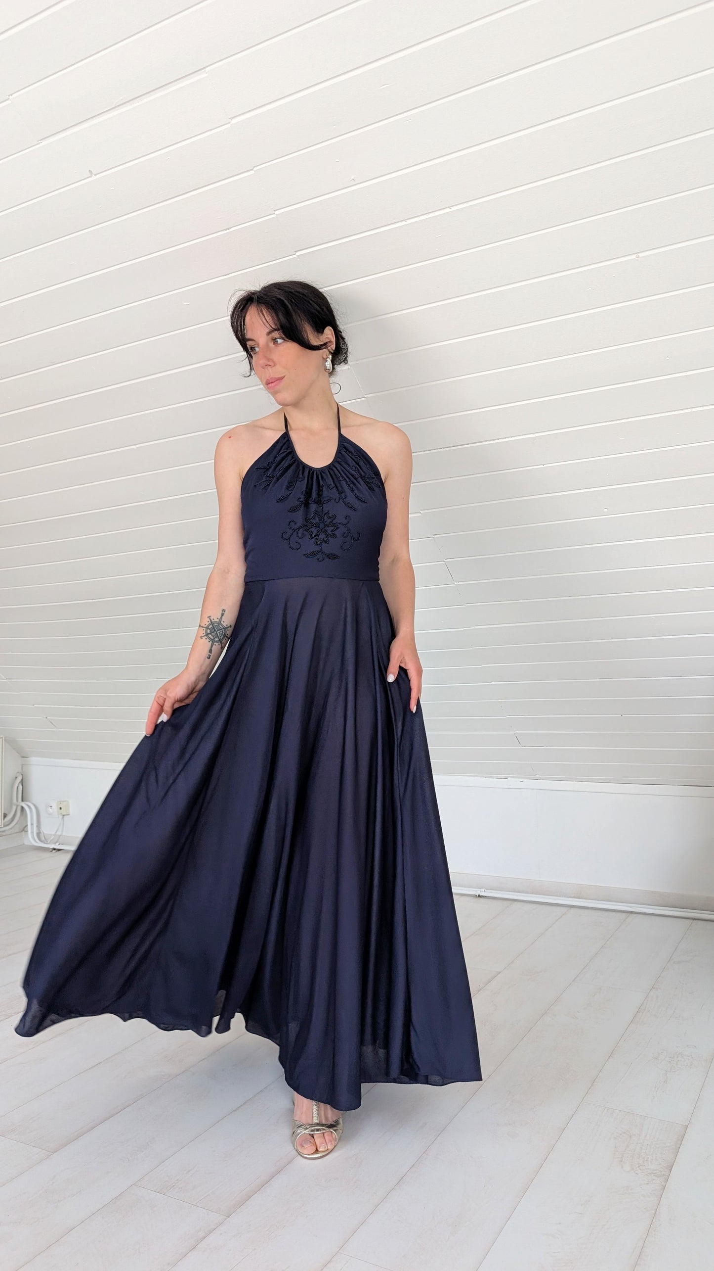 Robe en soie années 1970 T36
