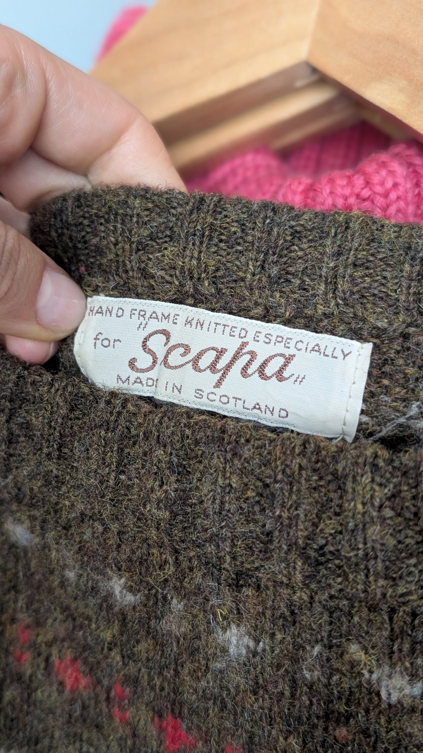 Pull écossais pure laine fait main T42-44