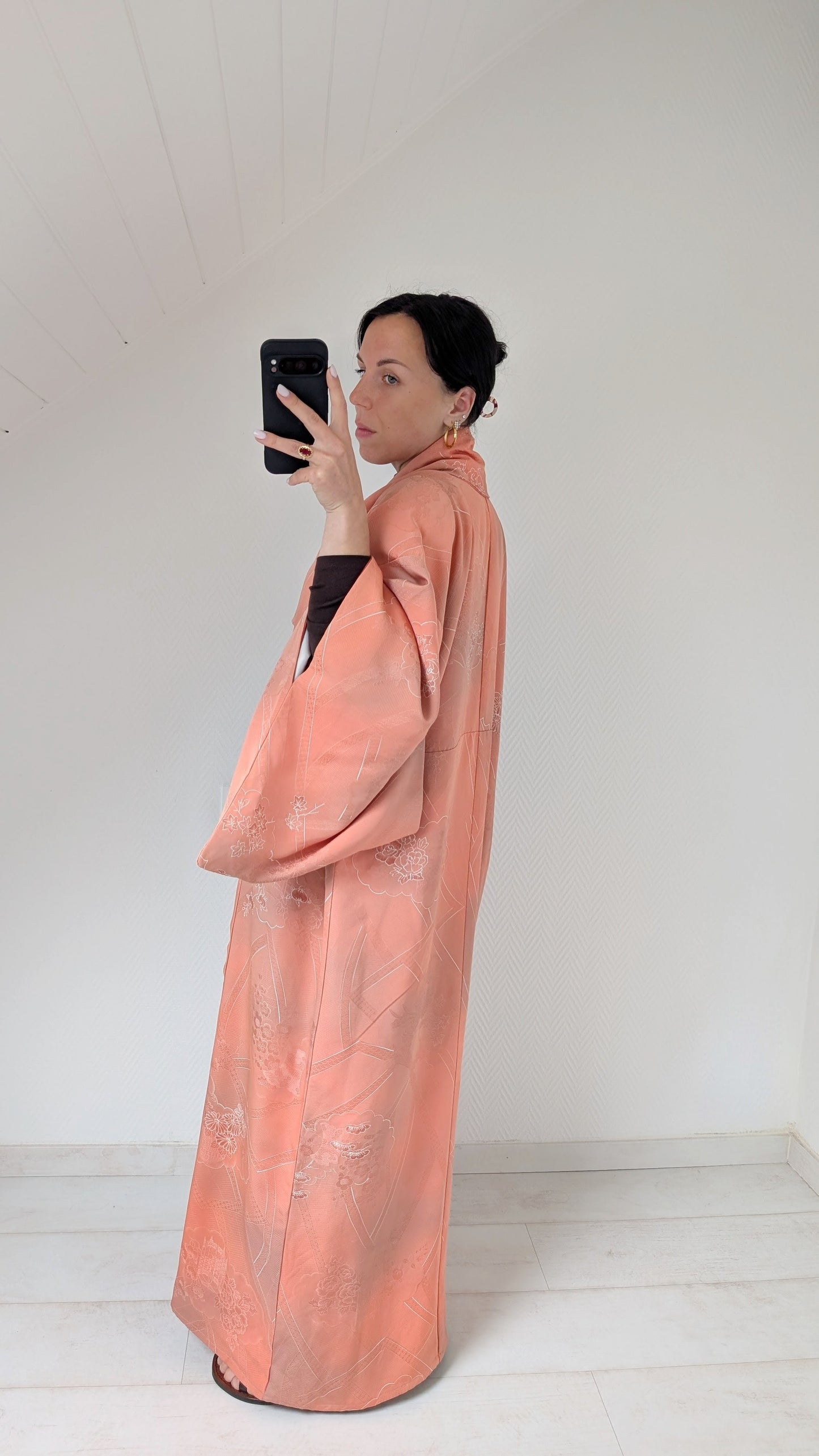 Kimono ancien soie à broderies