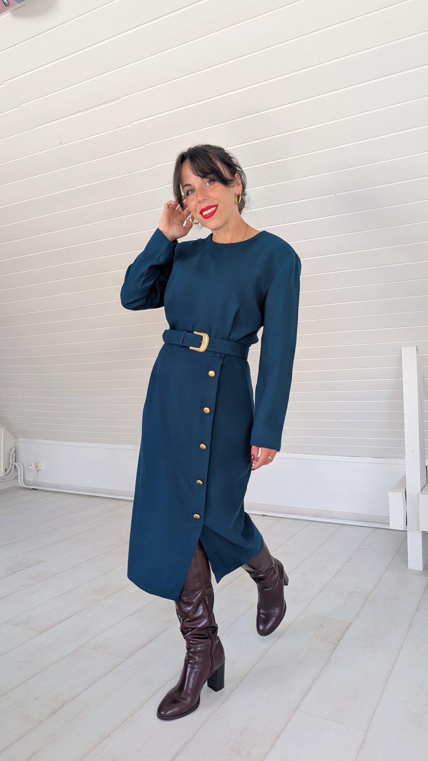 Robe pure laine 80s T38