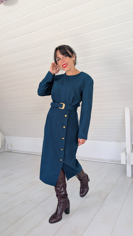 Robe pure laine 80s T38