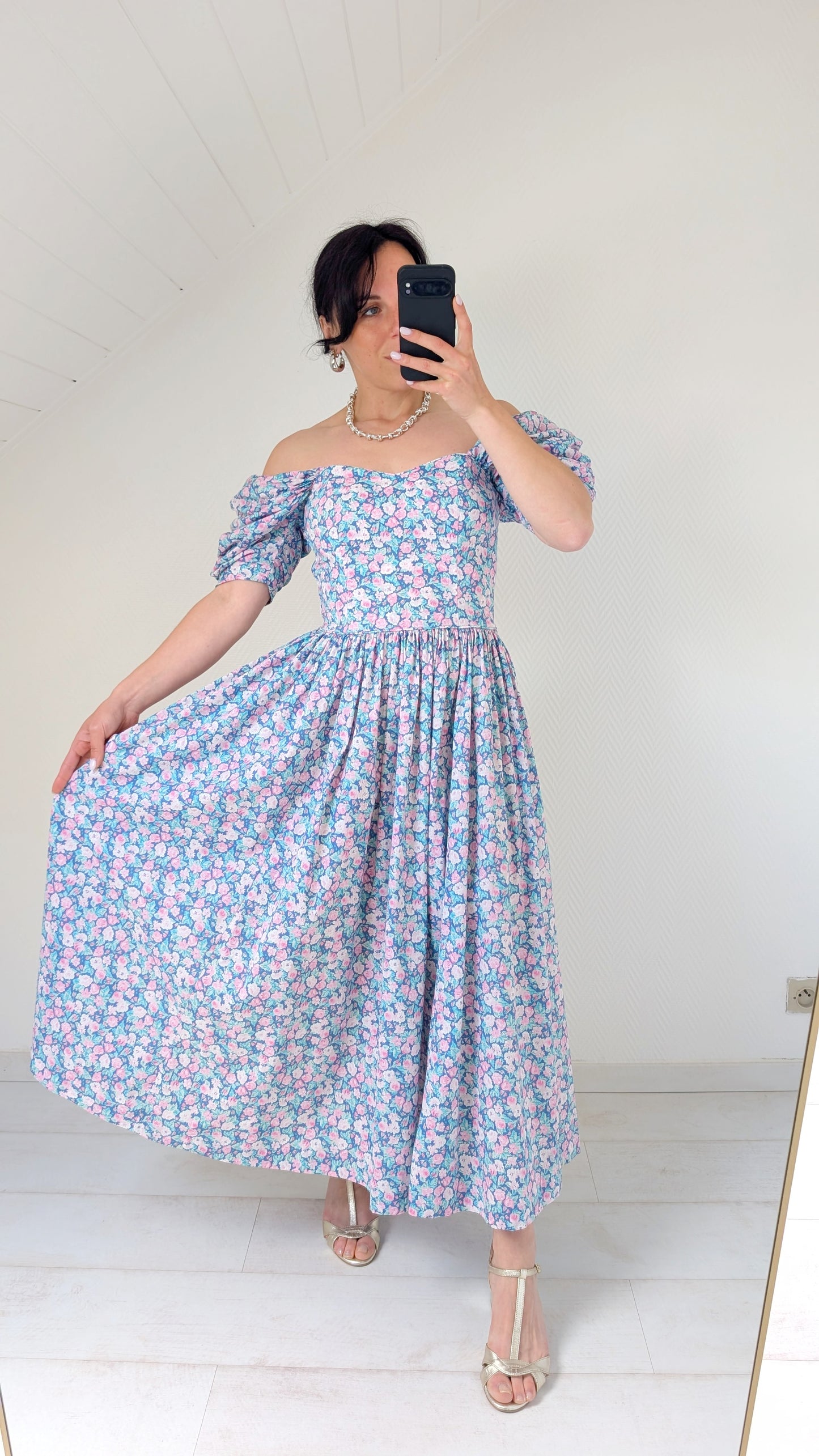 Robe Laura Ashley coton 80s T36