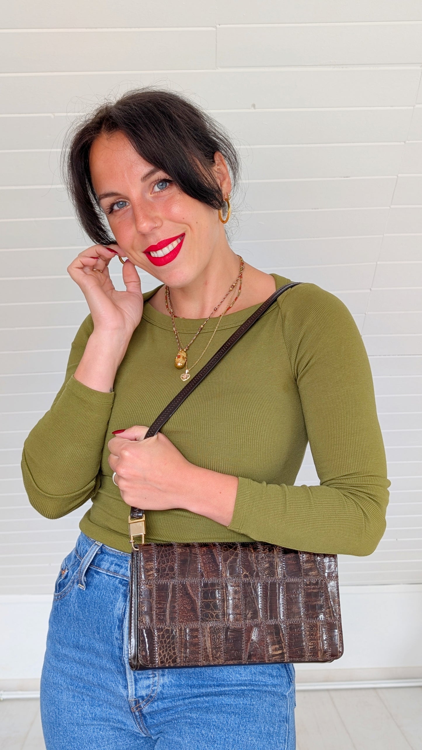 Sac cuir patchwork 70s