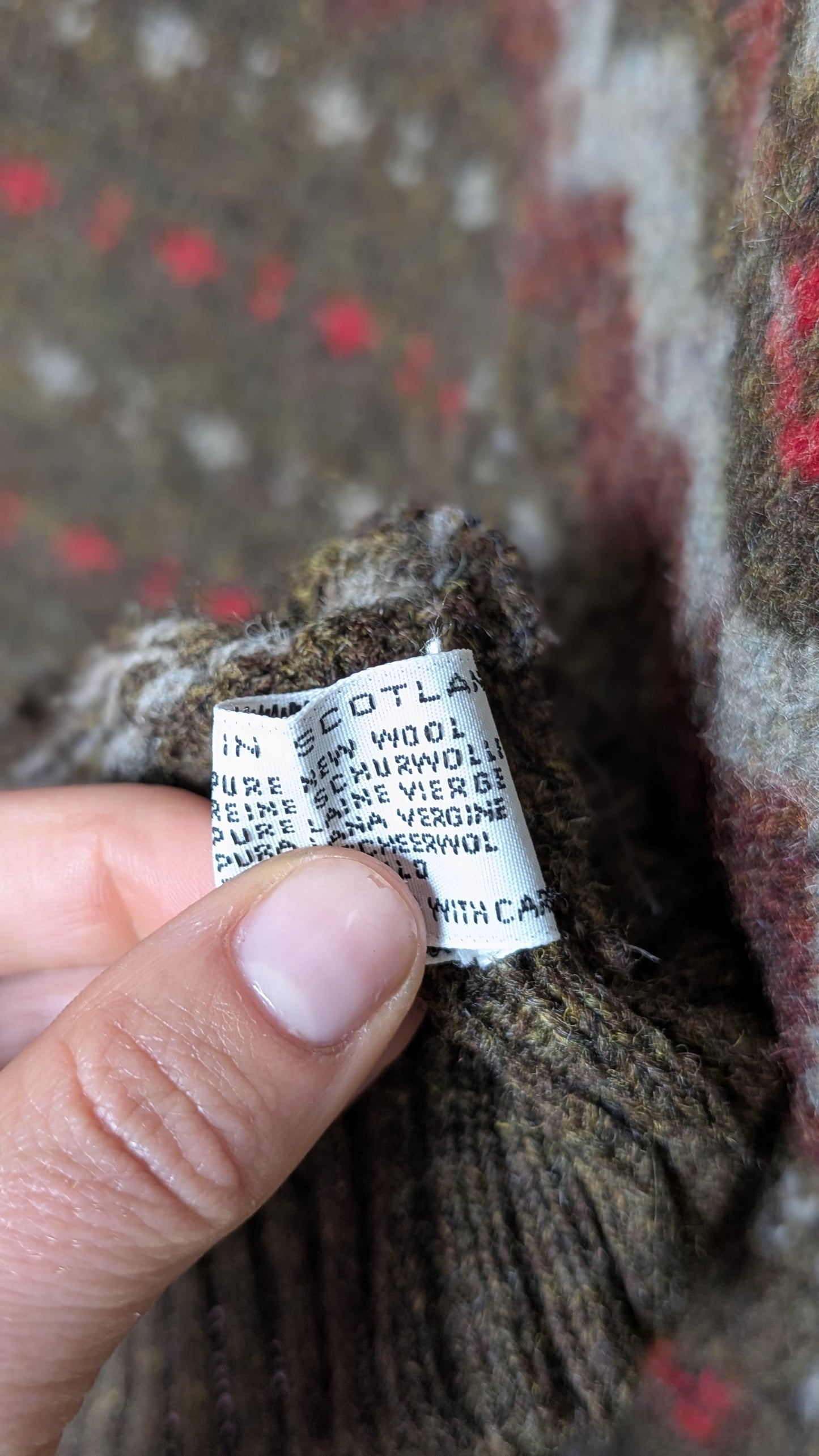 Pull écossais pure laine fait main T42-44