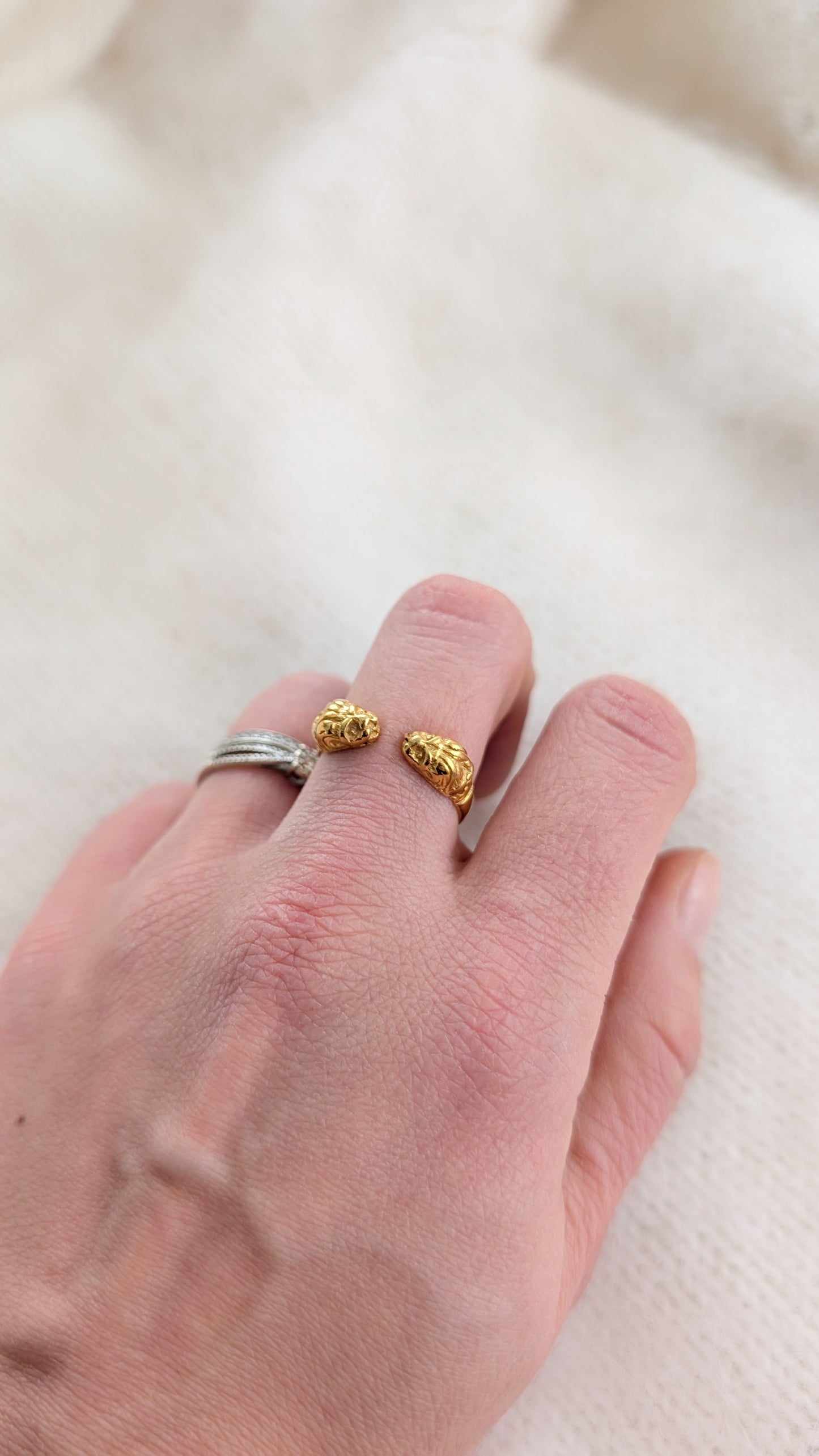 Bague plaquée or poinçonnée réglable