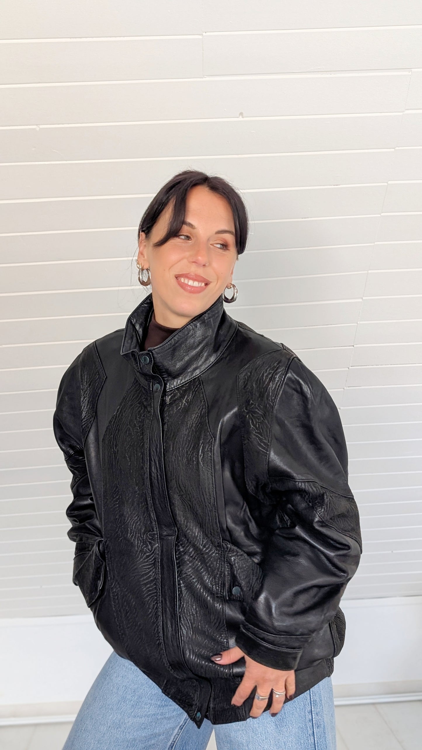 Blouson cuir agneau 1980 T42