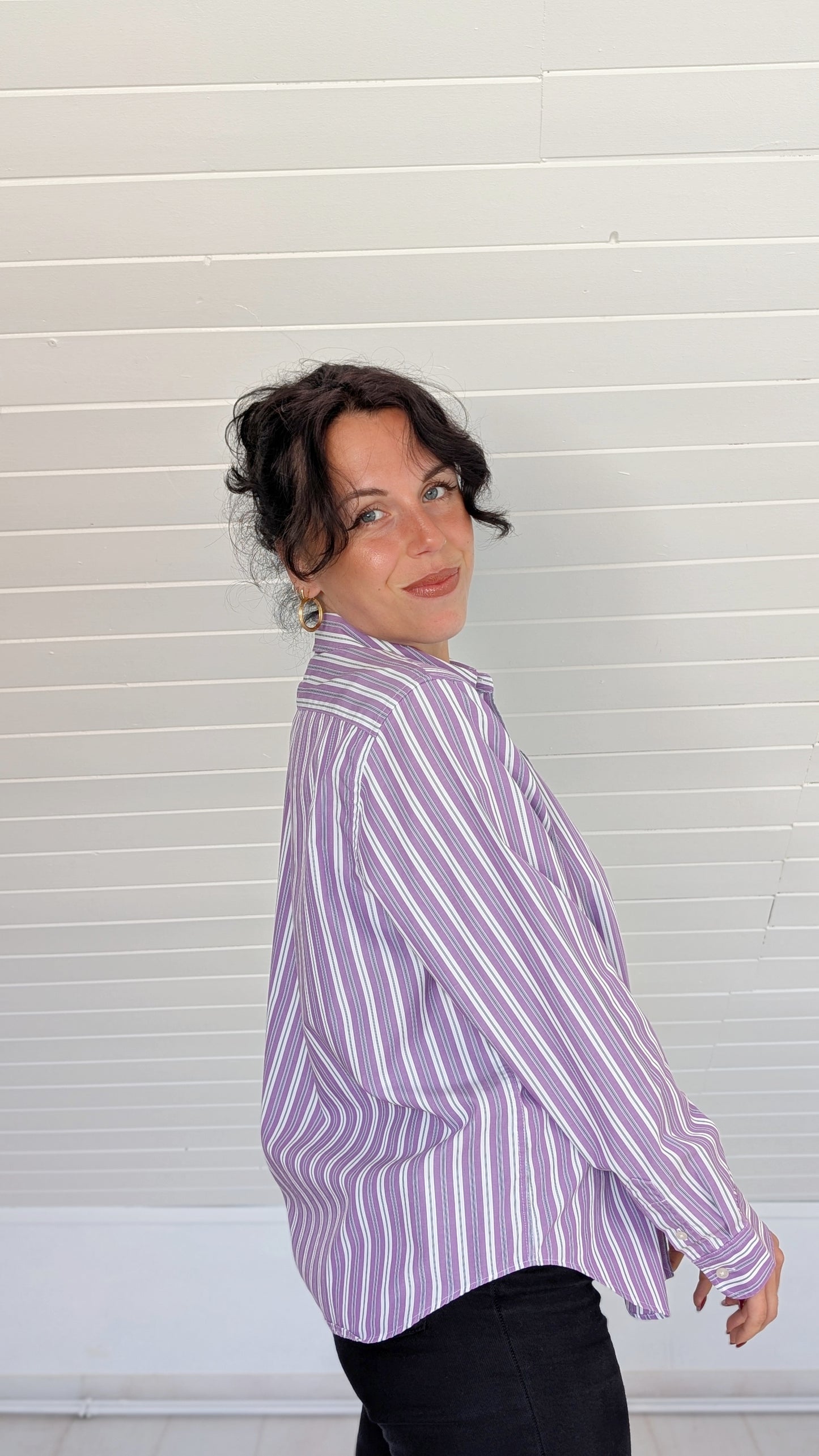 Chemise rayée violette T38-40
