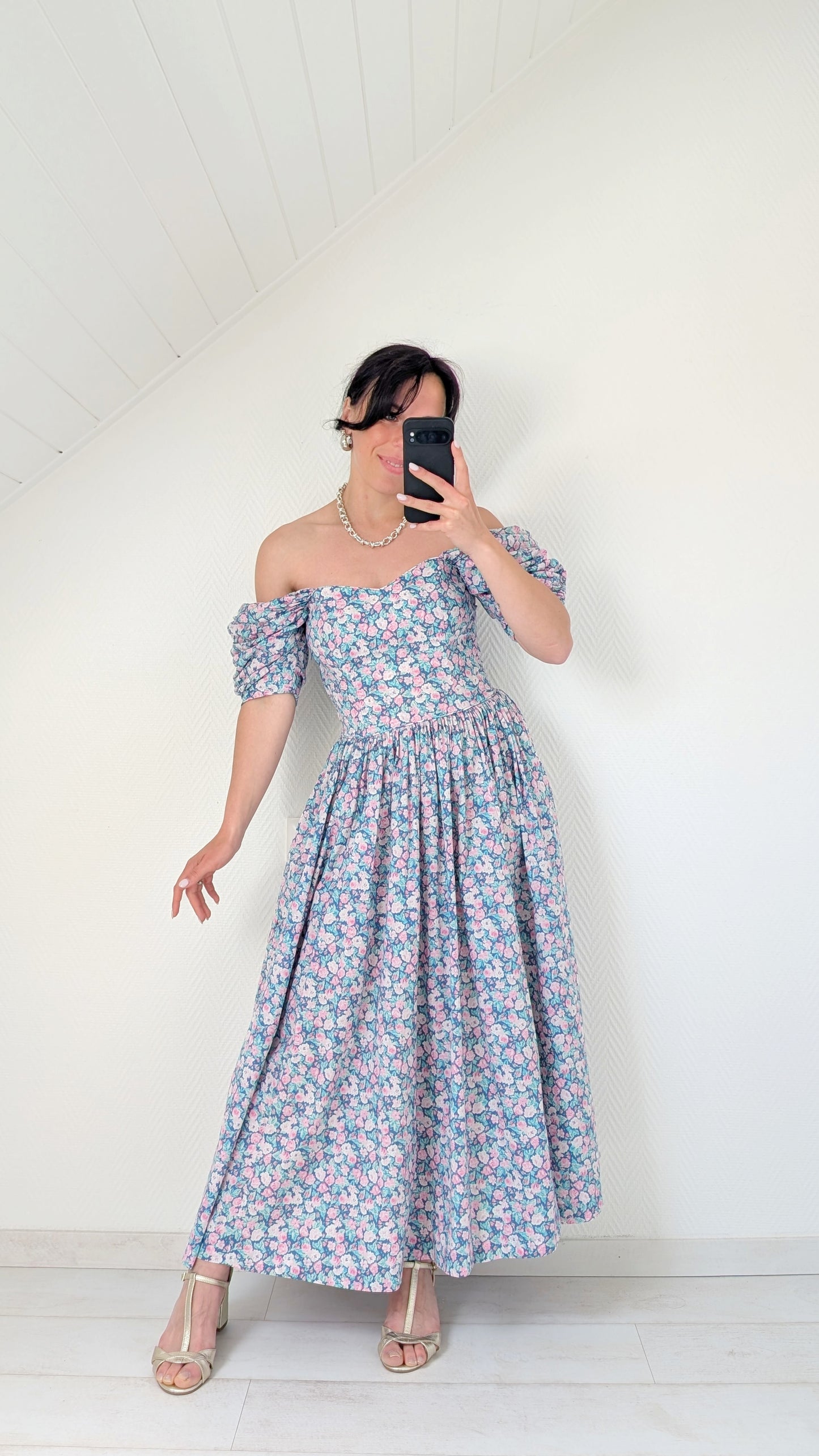 Robe Laura Ashley coton 80s T36