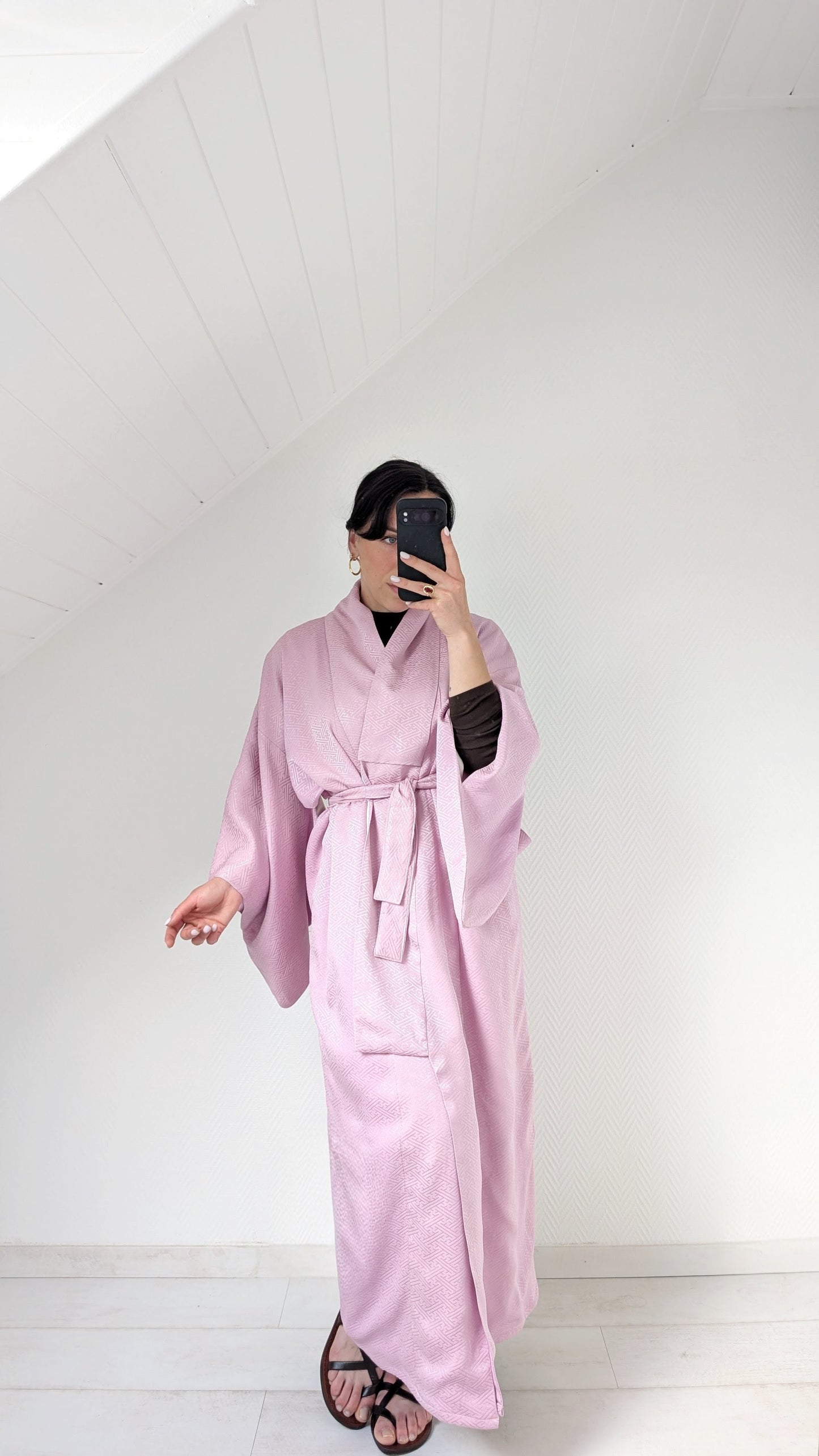 Kimono ancien soie violet
