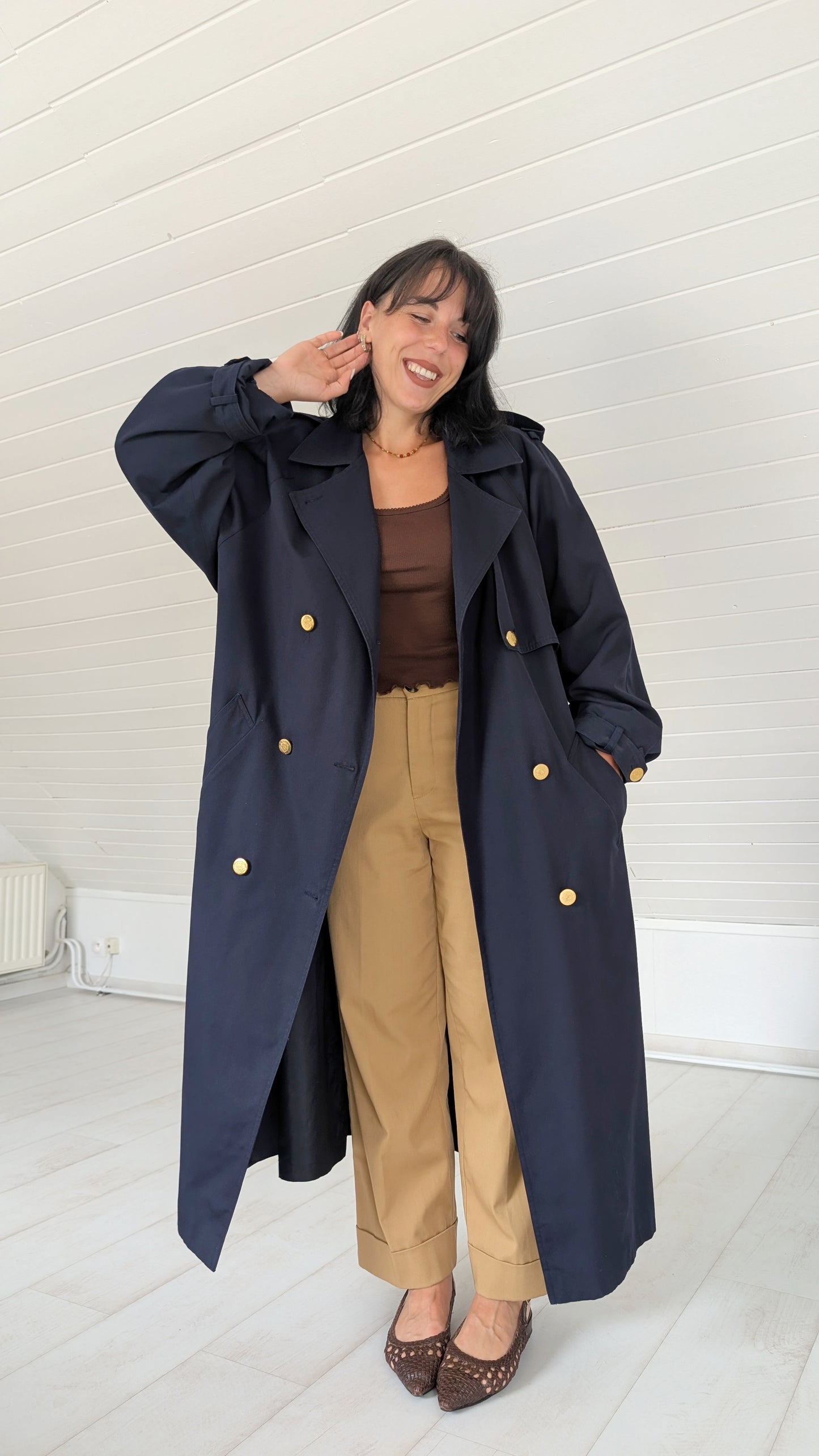 Trench ample 80s jusqu'à un 44