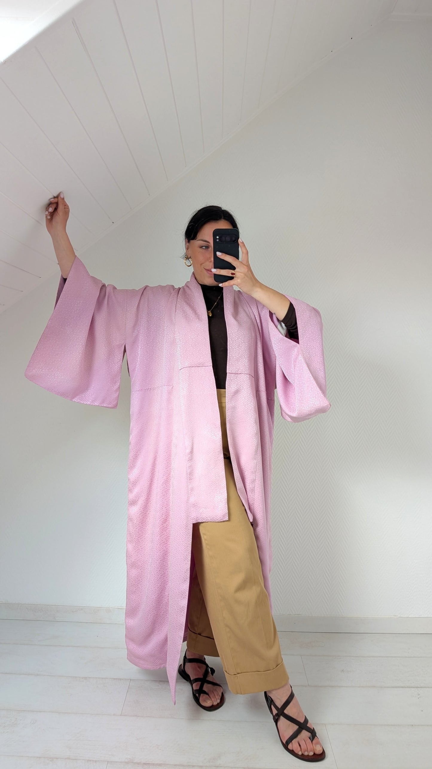 Kimono ancien soie violet