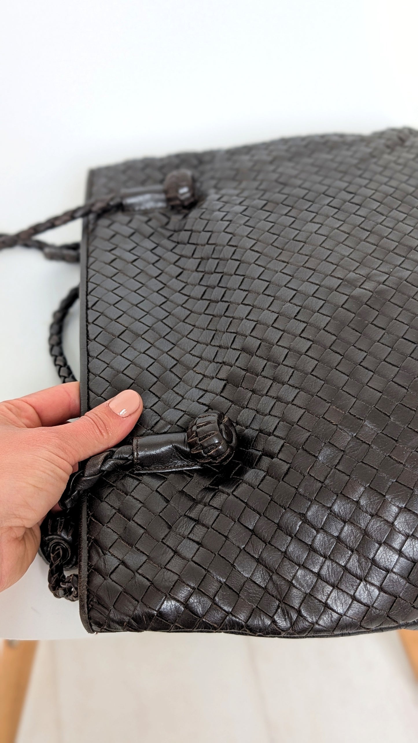 Sac en cuir souple tréssé