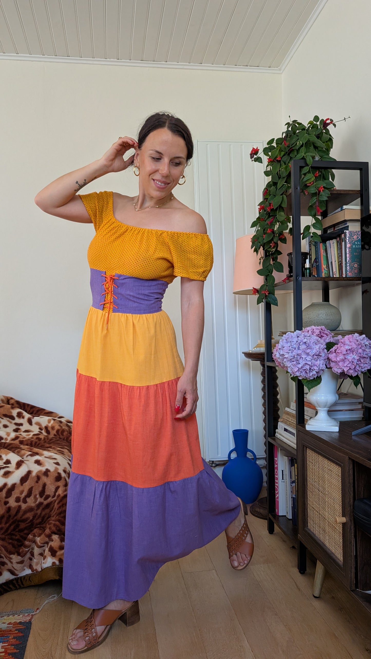 Robe 70s coton et viscose T36