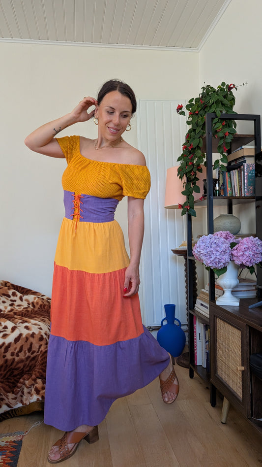 Robe 70s coton et viscose T36