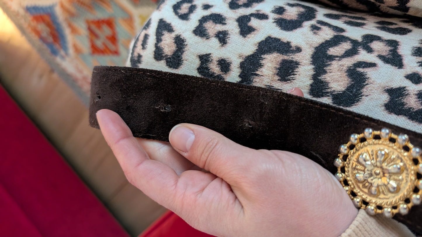 Ceinture cuir 80s du 34 au 38