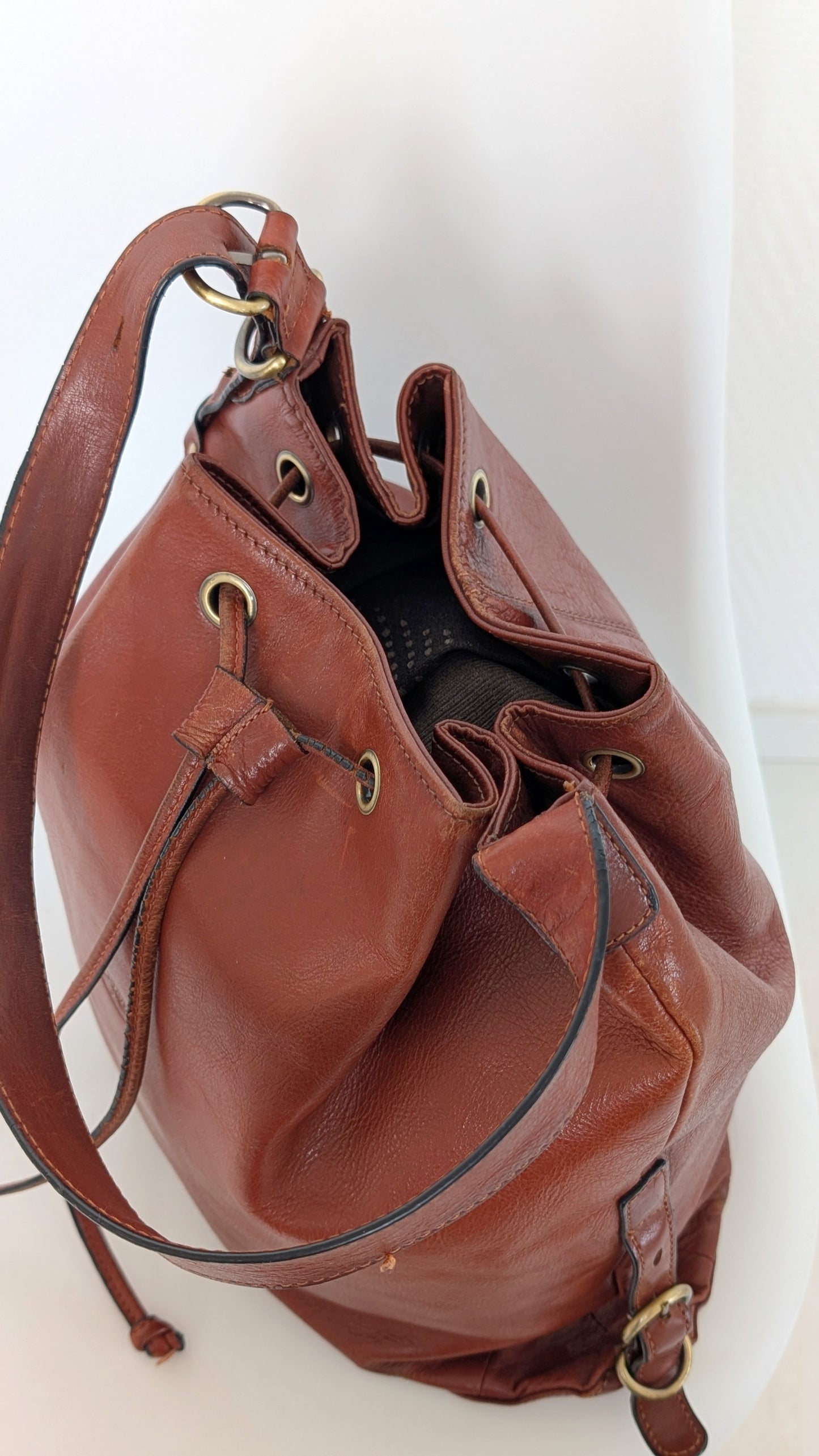 Sac seau en cuir 90s