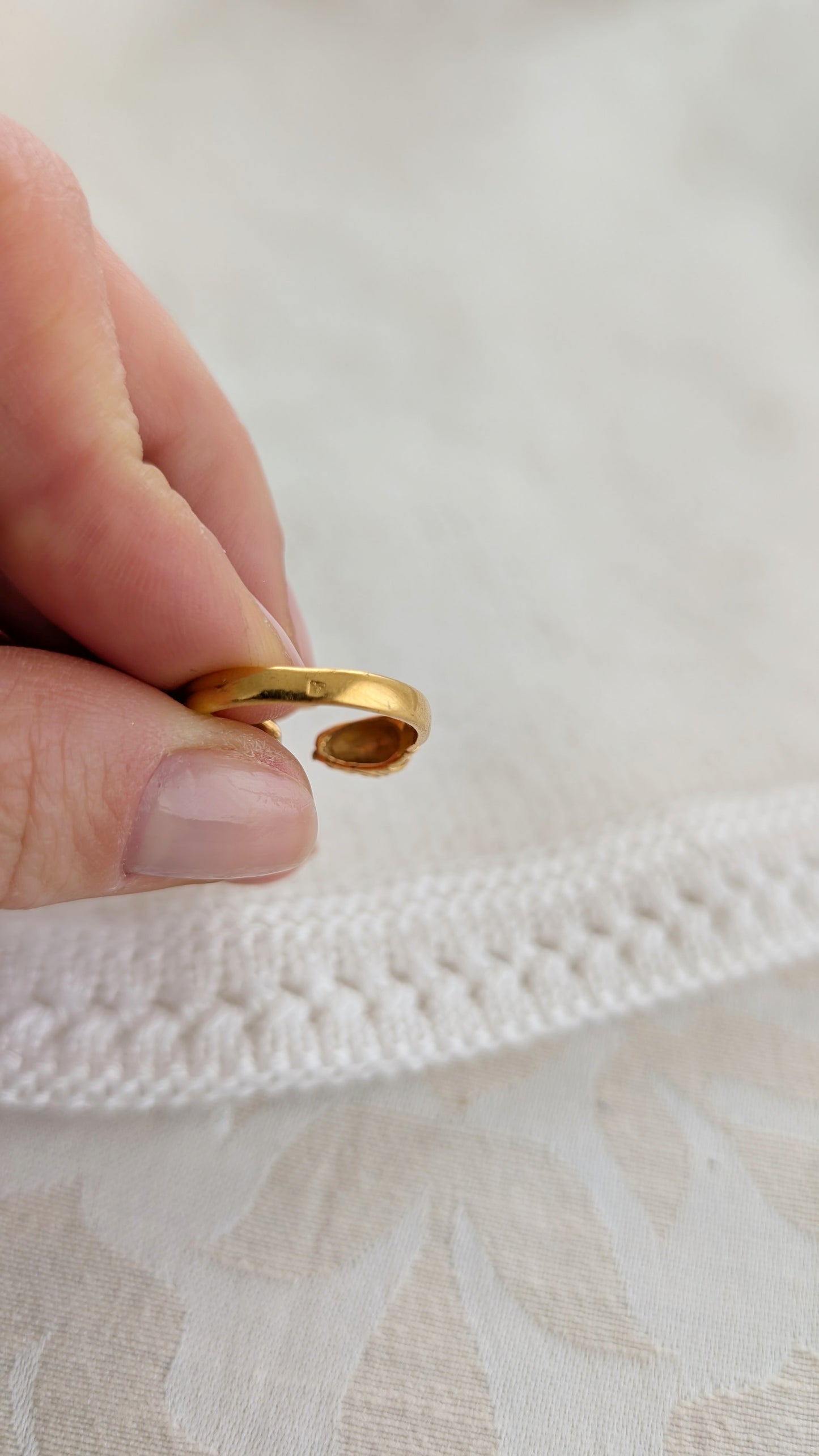 Bague plaquée or poinçonnée réglable