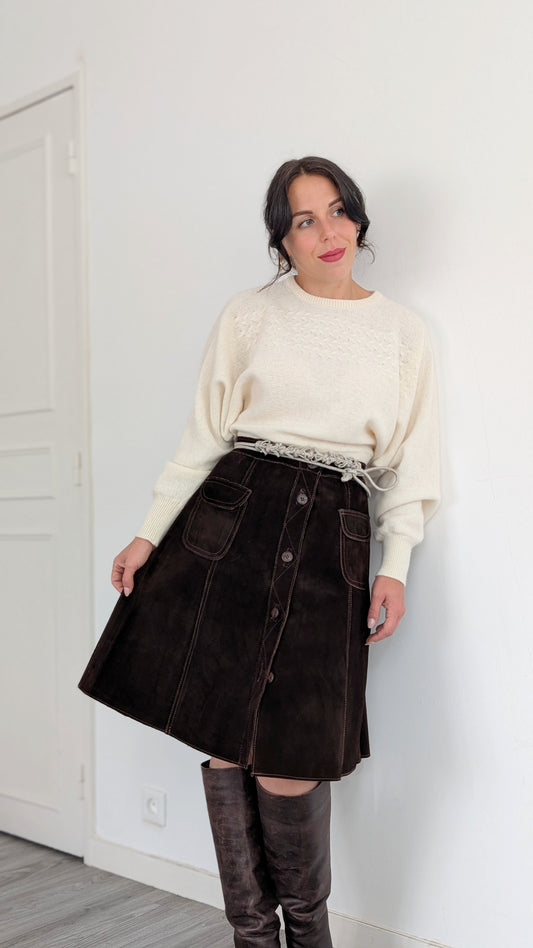 Jupe 70s daim T40
