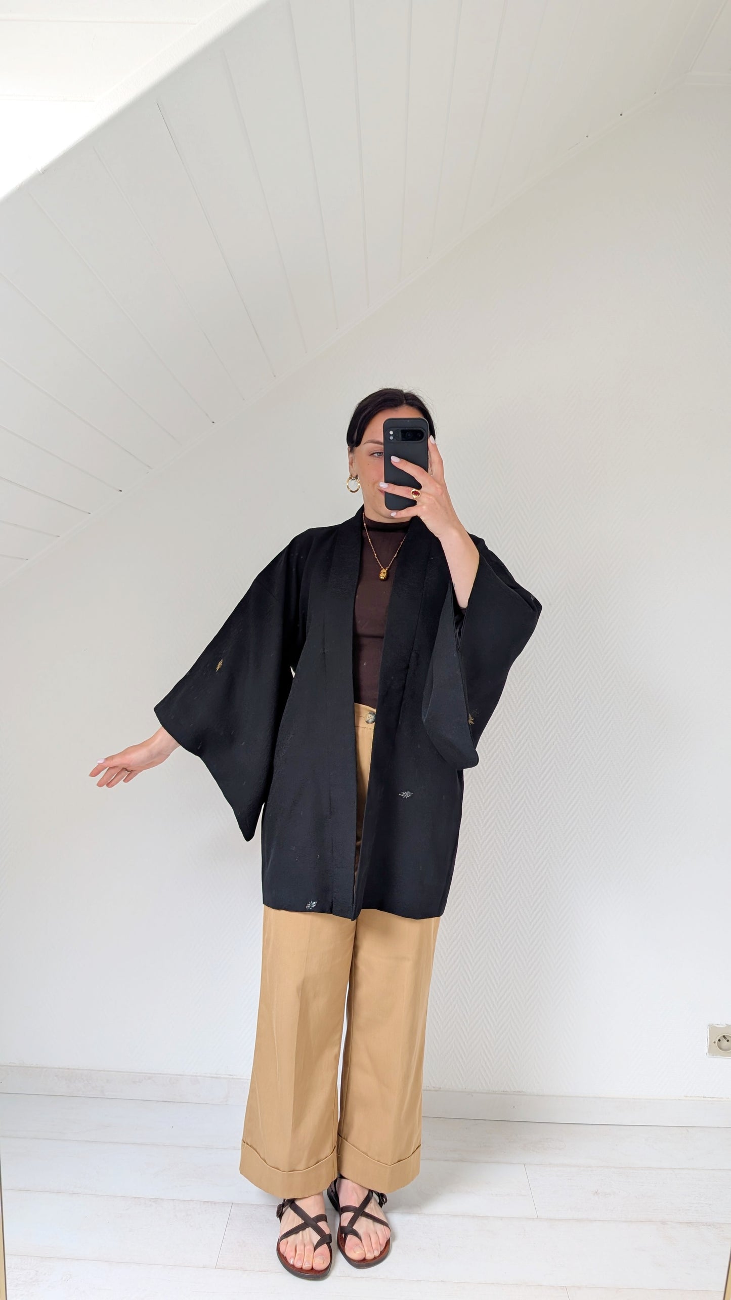 Kimono court soie