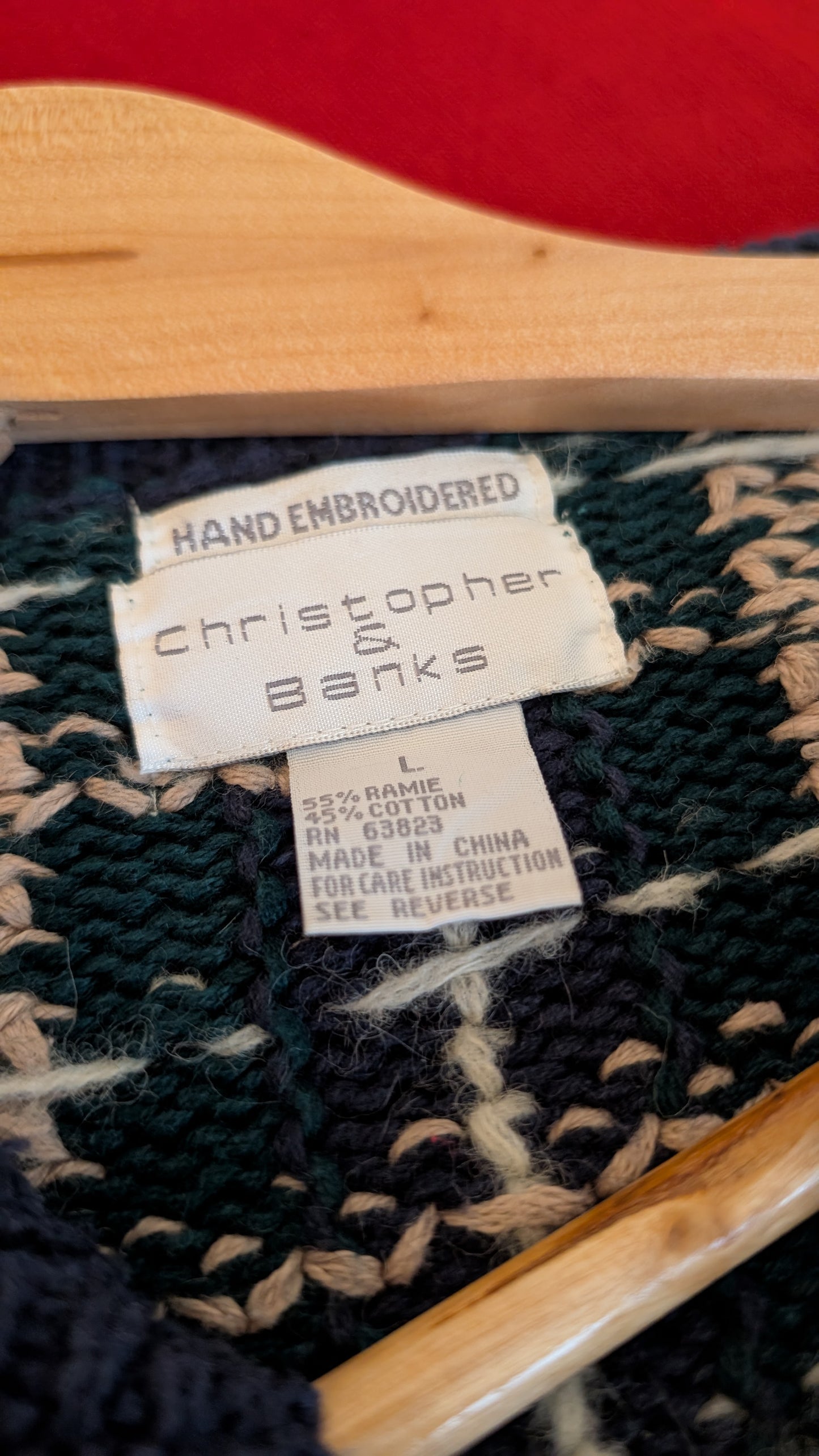 Cardigan brodé main coton et ramie du 40 au 44