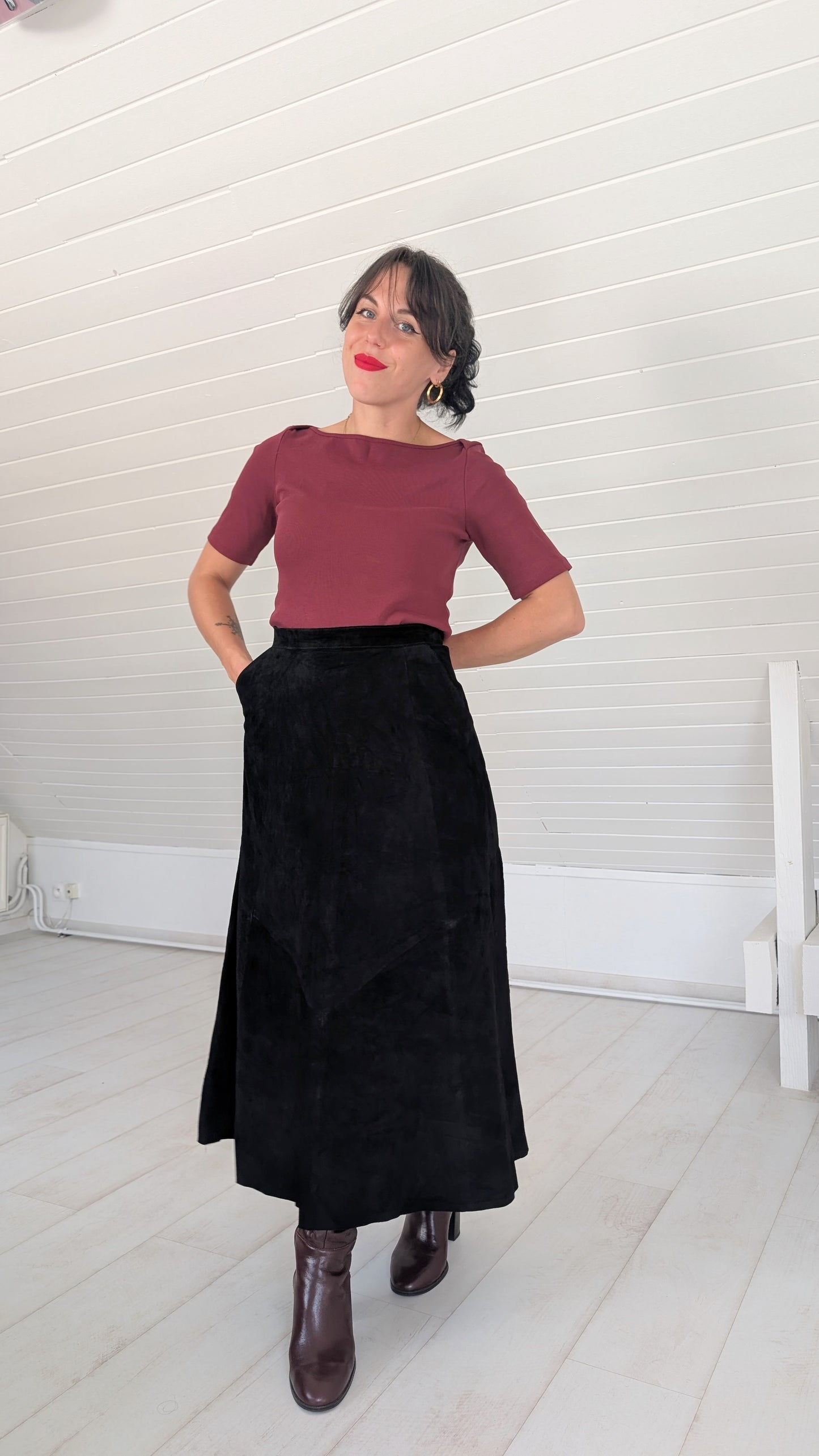 Jupe daim 80s T38