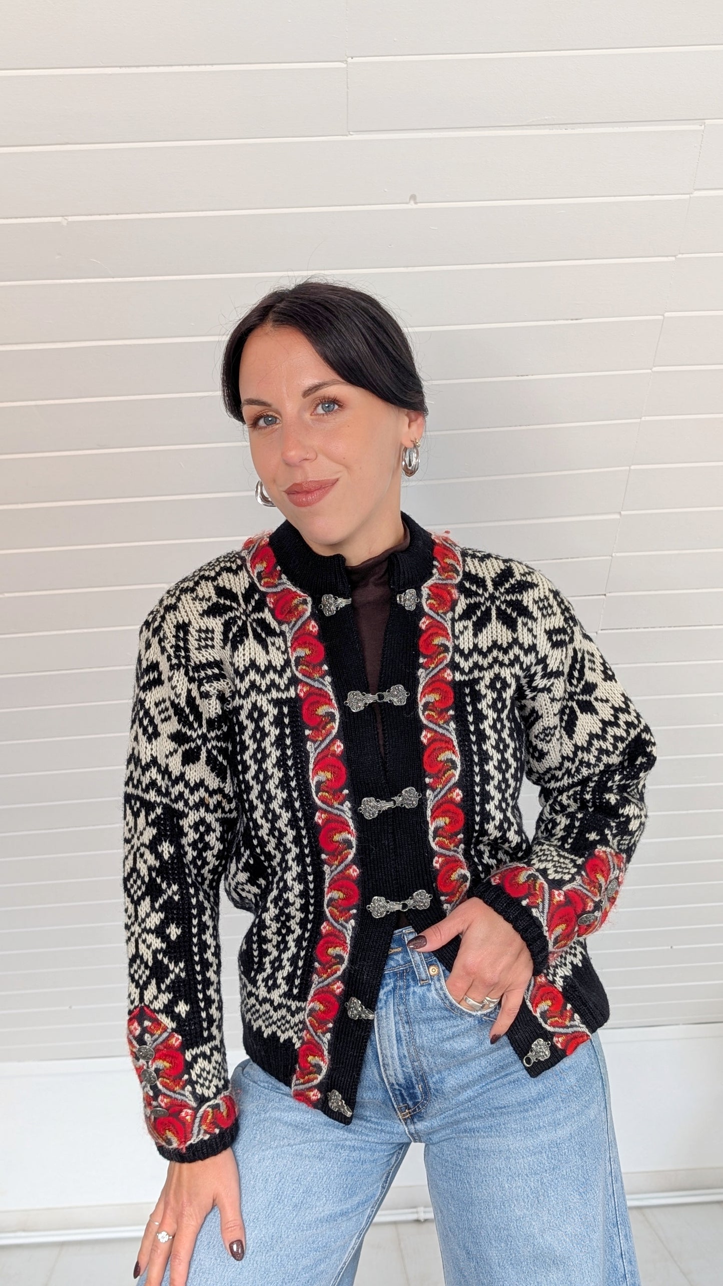 Cardigan norvégien pure laine T36